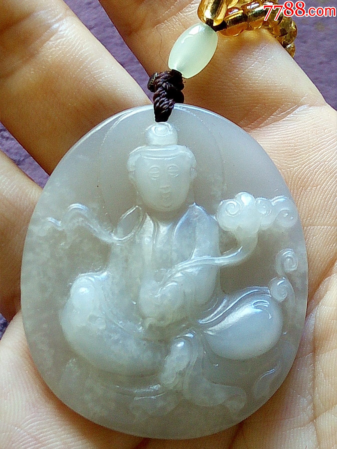 几十年和田玉观音牌