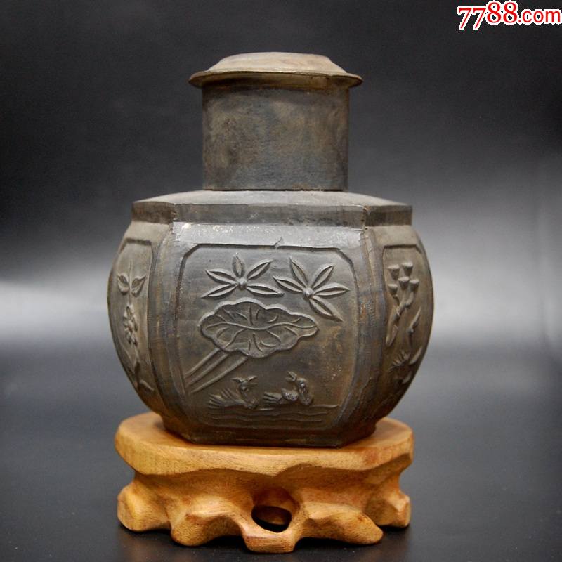 民国锡茶叶罐-价格:580元-au24656185-锡壶/锡器 -加价-7788收藏