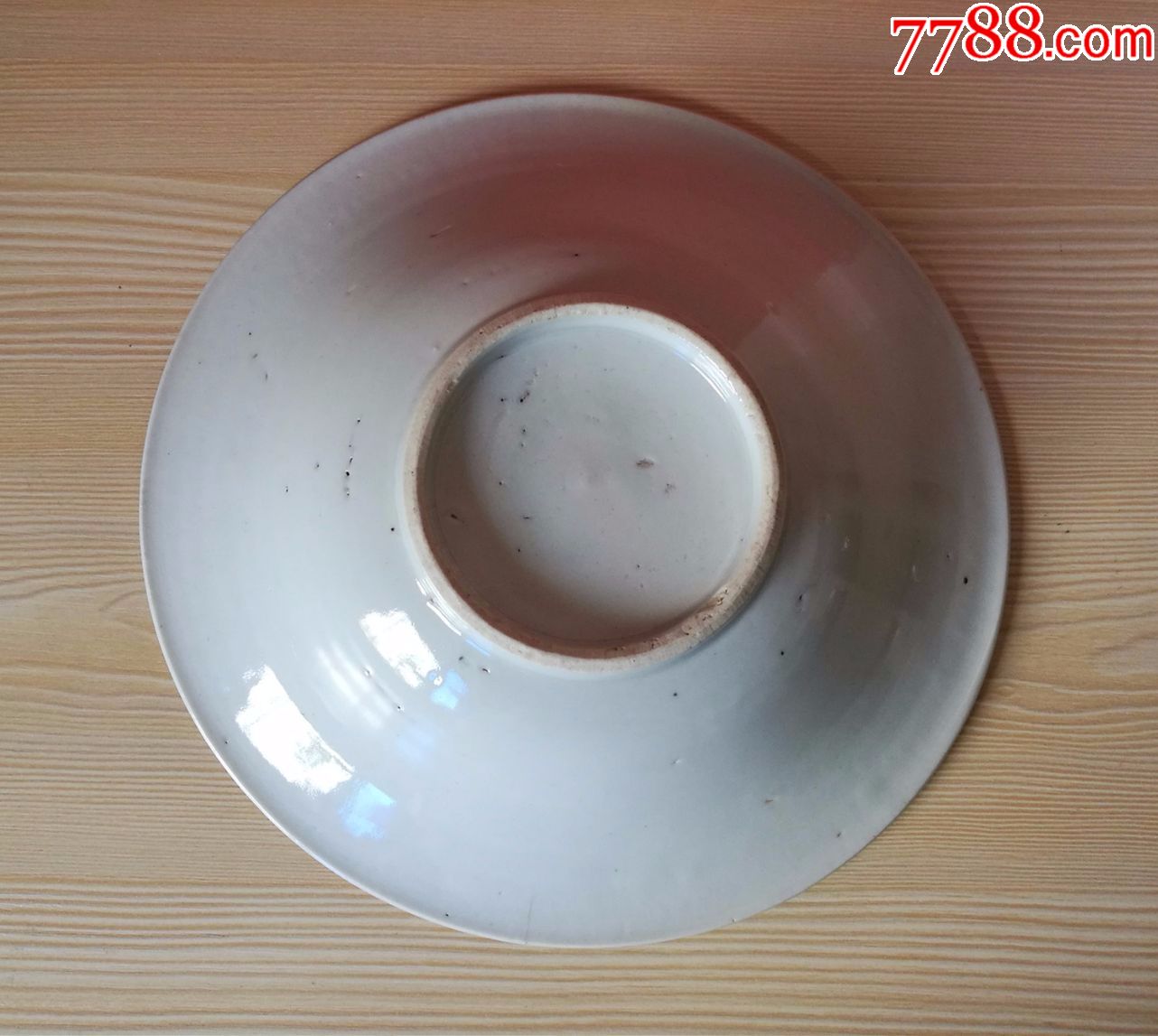 罕见的民国德化五彩开光花卉双喜纹侈口碗(果盘,或供盘)