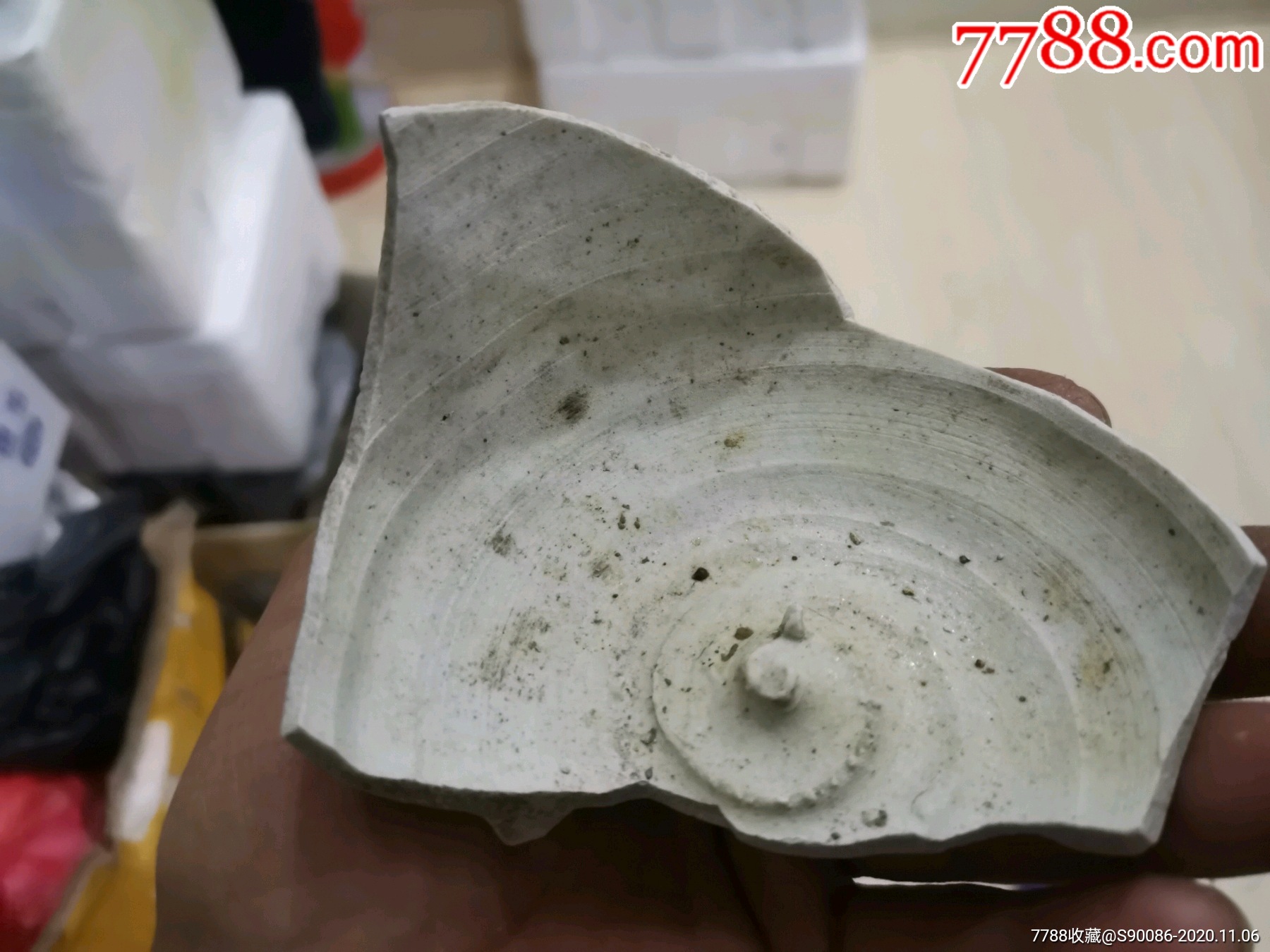 宋代湖田窑影青花瓶底足标本