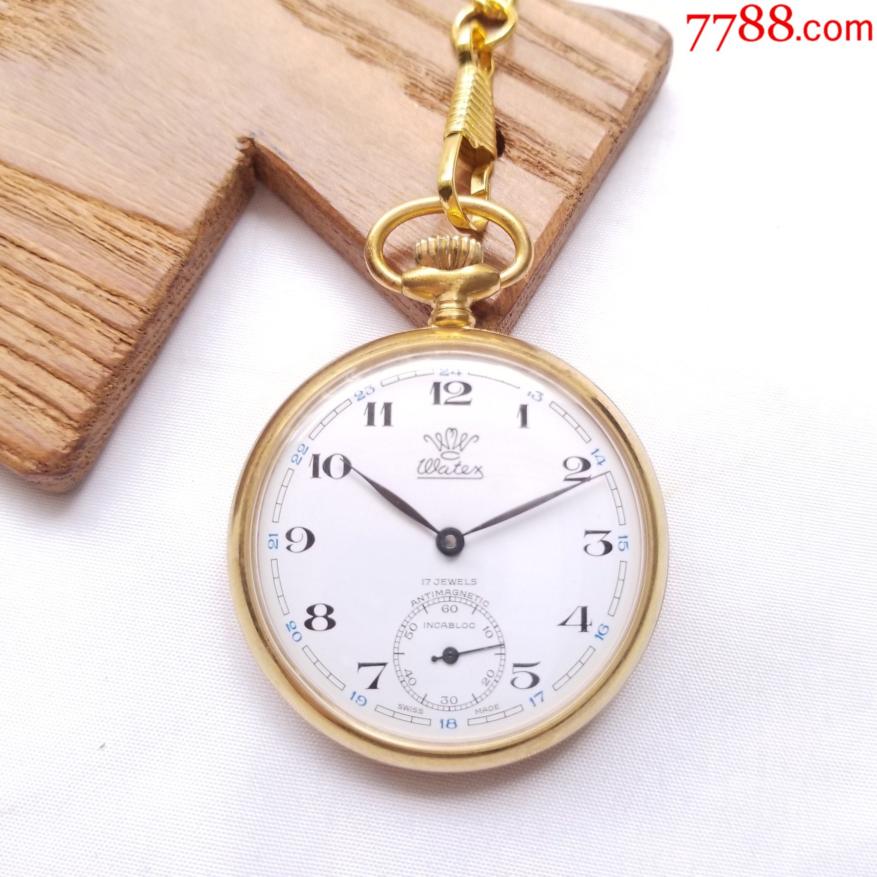瑞士-watex-瓦特-手卷机械怀表