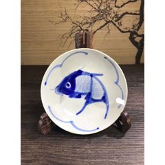 清康熙柳洞石菊纹酱釉口青花盘 品好 青花瓷 殿里有宝 77收藏 清康熙柳洞石菊纹酱釉口青花盘 品好 青花瓷 殿里有宝 77收藏