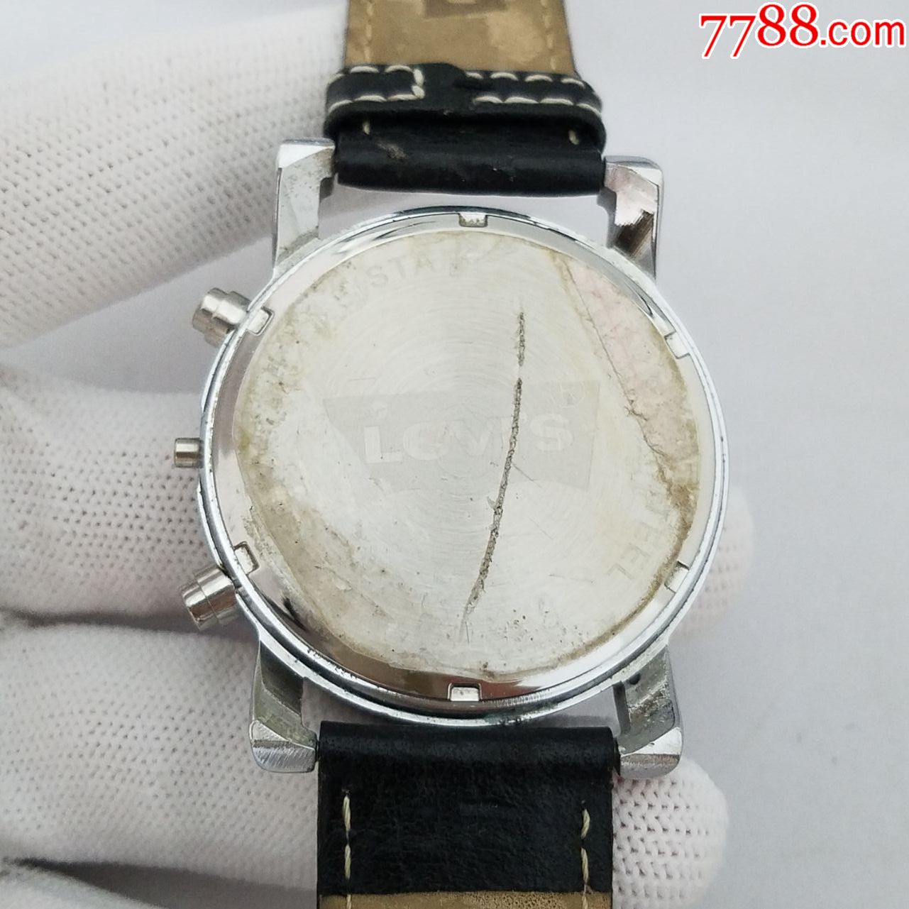 【大号】李维斯电子计时男表【经典3眼放射拉丝纹表盘】【走时正常】