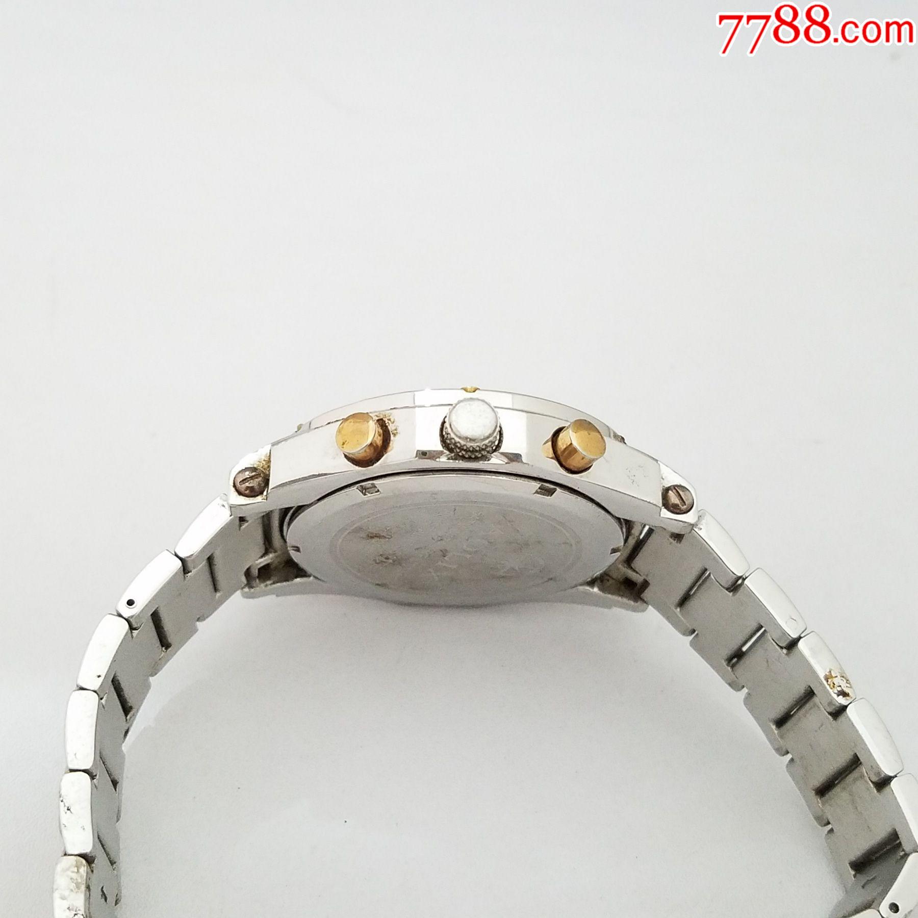 【超大号】奥历士电子计时男表【经典3眼放射拉丝纹表盘】【玫瑰金