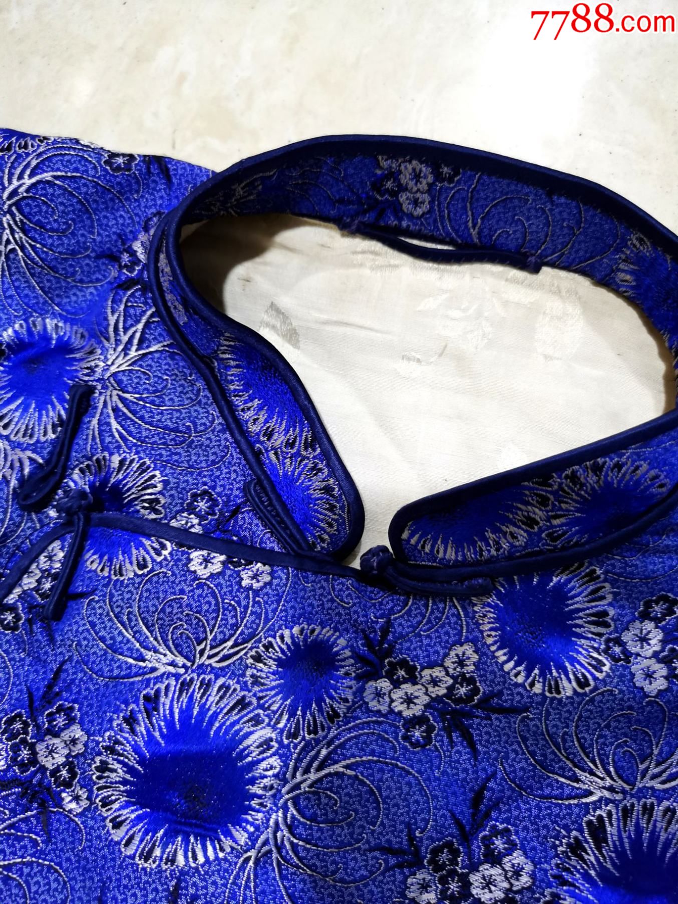 民国旗袍式棉袄,丝绸面,花色漂亮