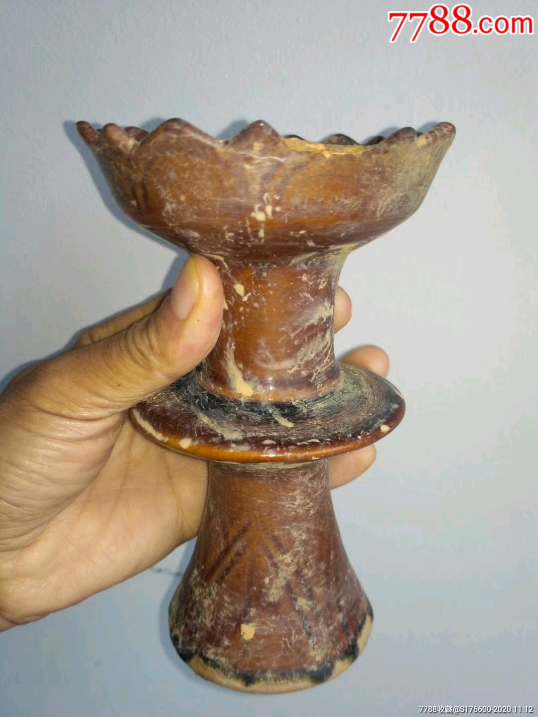灯盏油灯_酱釉瓷/紫金釉_收藏价格_鉴定交易_7788瓷器网