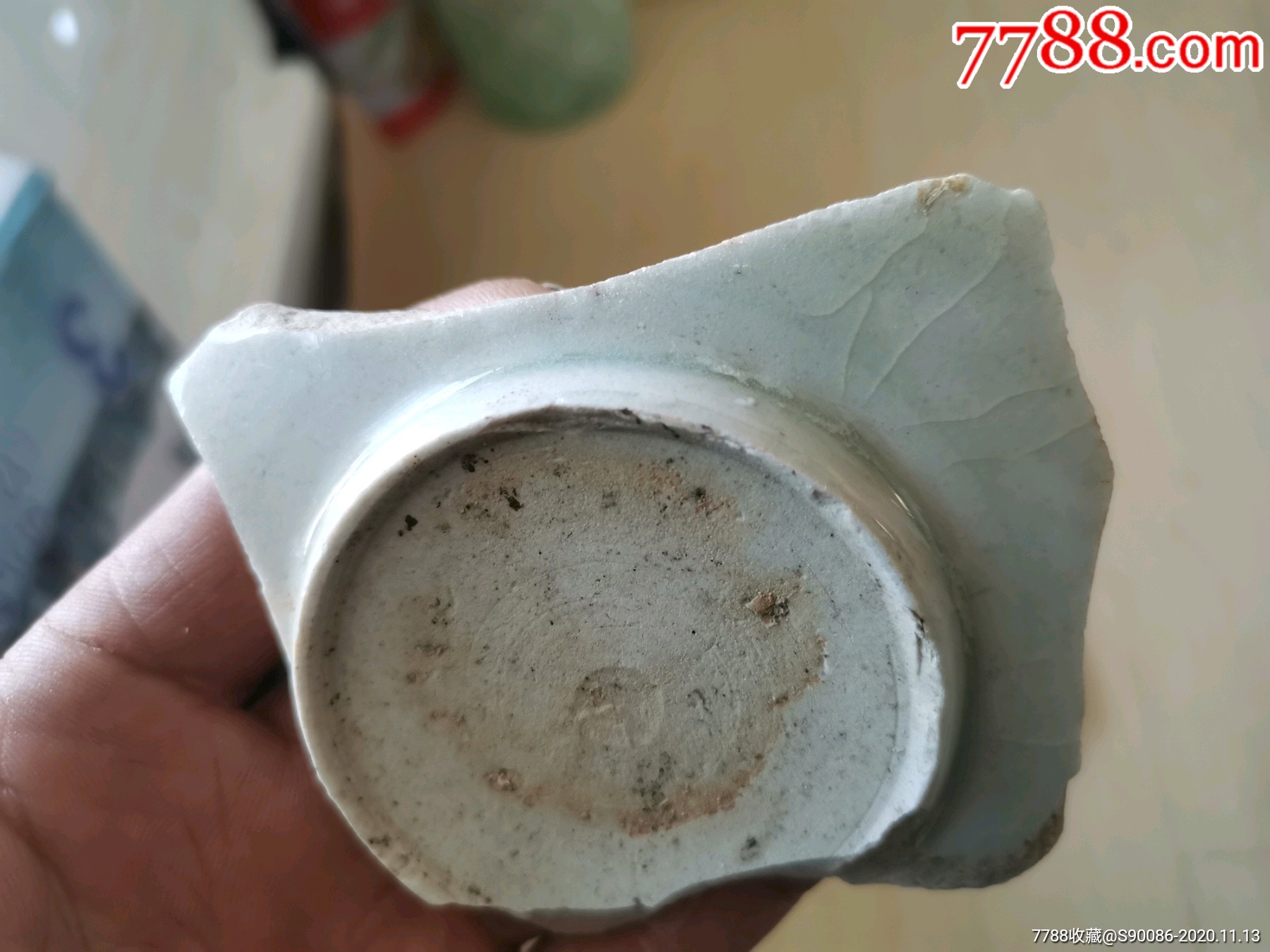 宋代湖田窑影青美釉大碗底足标本28