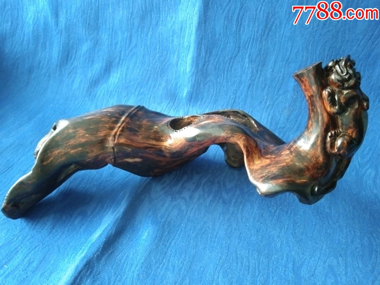 海黄紫油梨自然随形树桩树根摆件雕件山风呼啸貔貅伺机而动【龙之天问