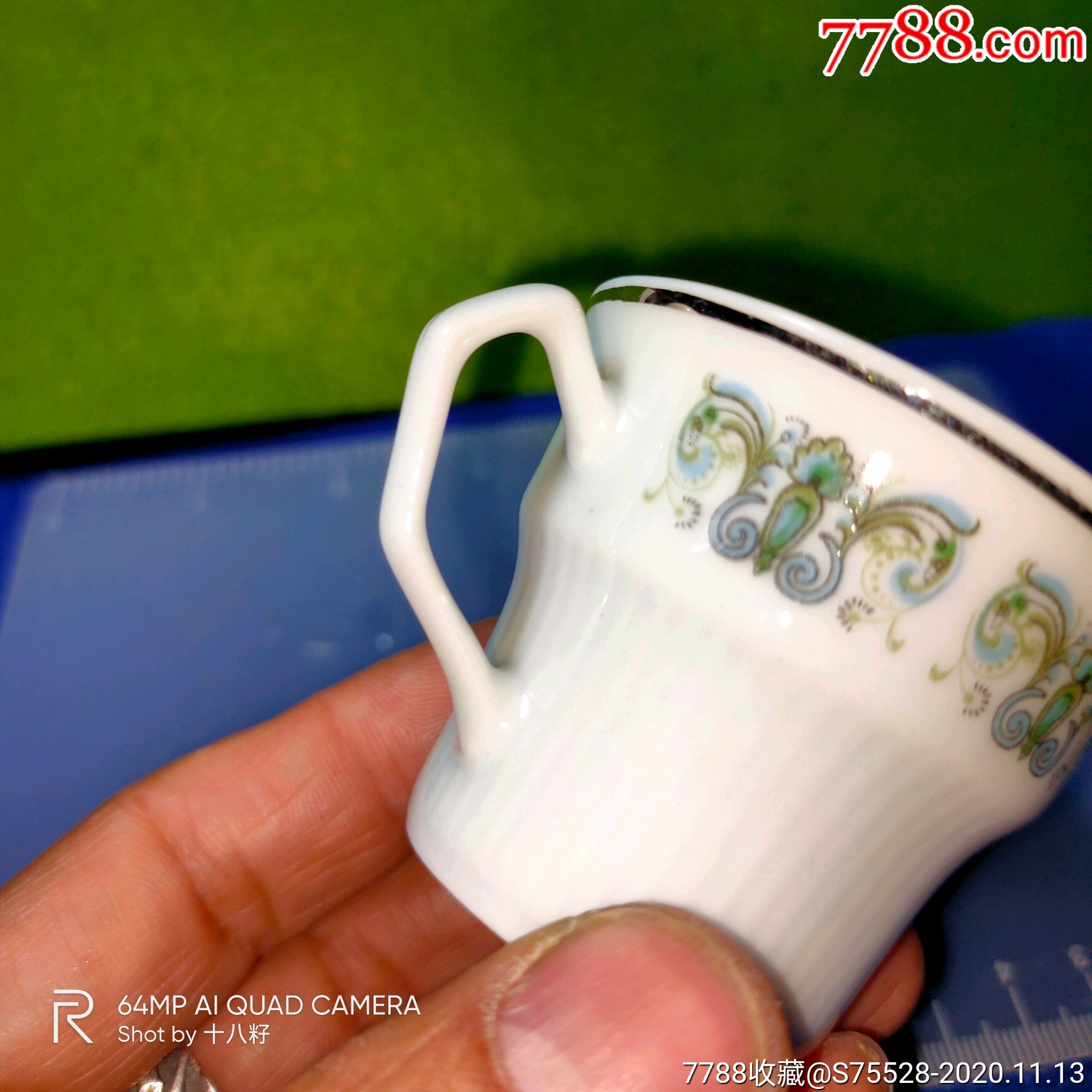 中国界牌釉下彩瓷小酒杯2个-彩绘瓷/彩瓷-7788陶瓷