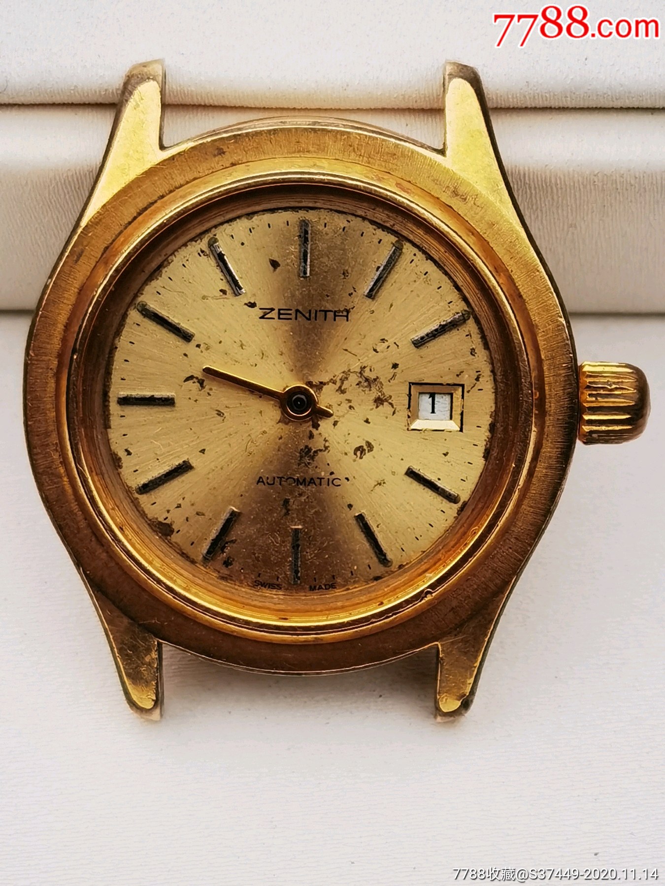 瑞士古董表:真力时包金自动表机芯5103