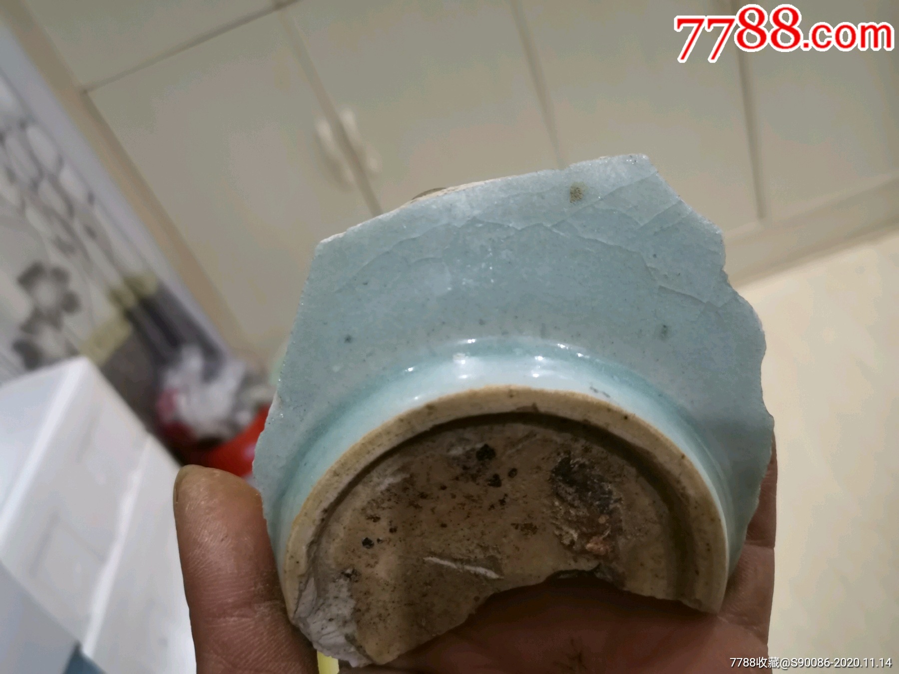 宋代湖田窑影青美釉大碗底足标本28