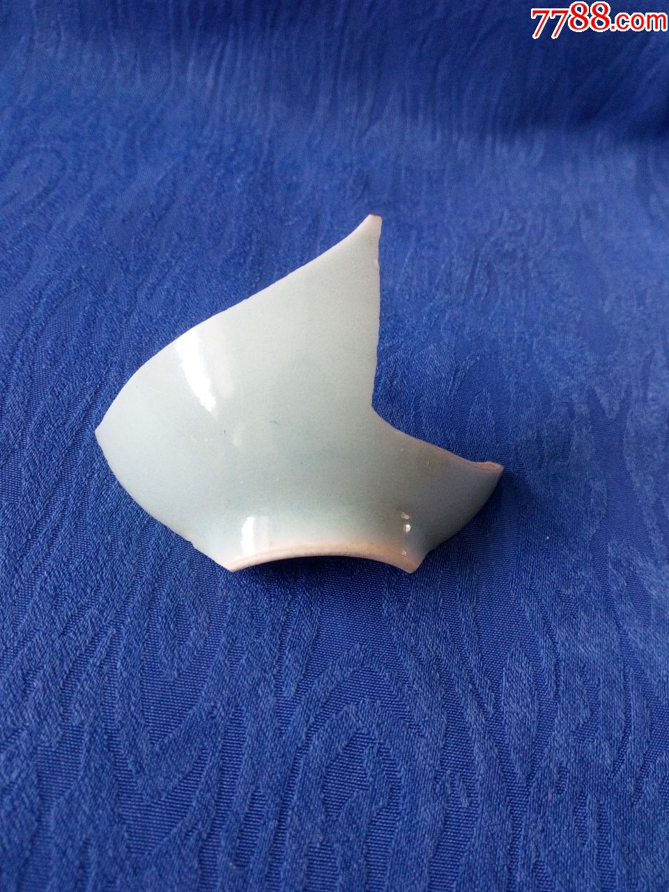 清代康熙单色天青釉带天地的古瓷片,老瓷片_抱璞山房【7788商城__七七