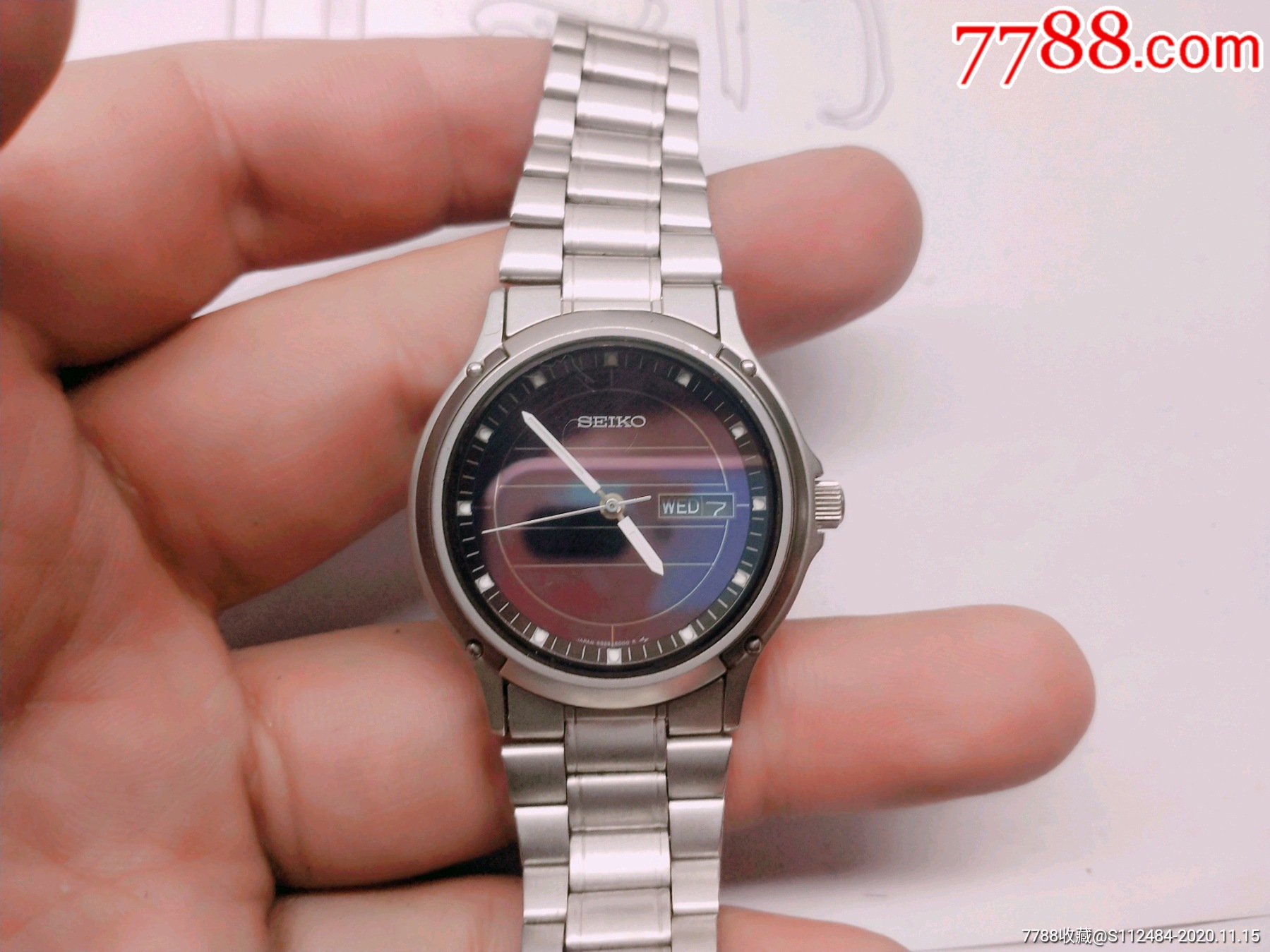 好品漂亮seiko精工男士经典光动能腕表-手表/腕表-7788收藏