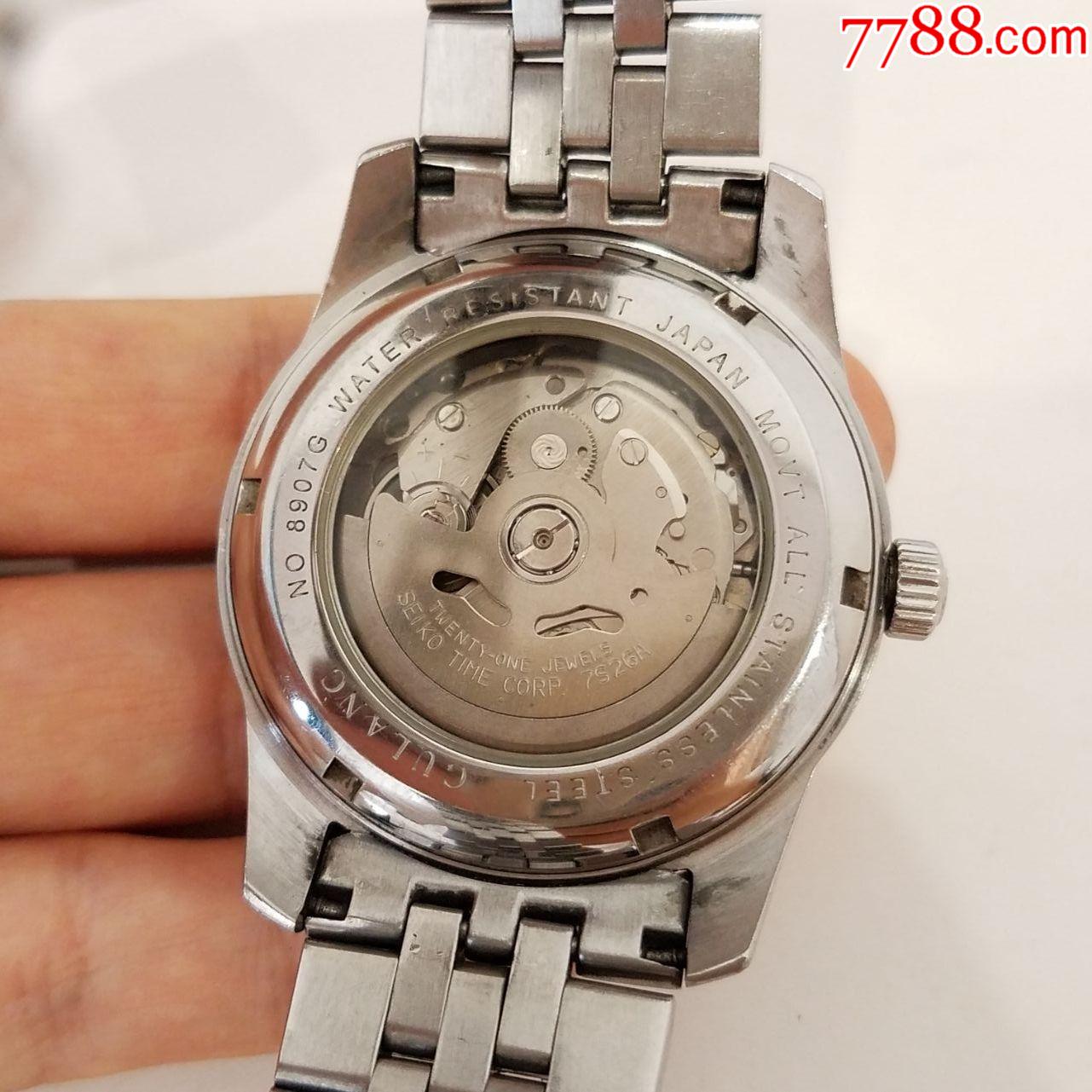 【美品】古浪gulang自动机械男表【搭载精工7s26机芯,透明底盖】_手表