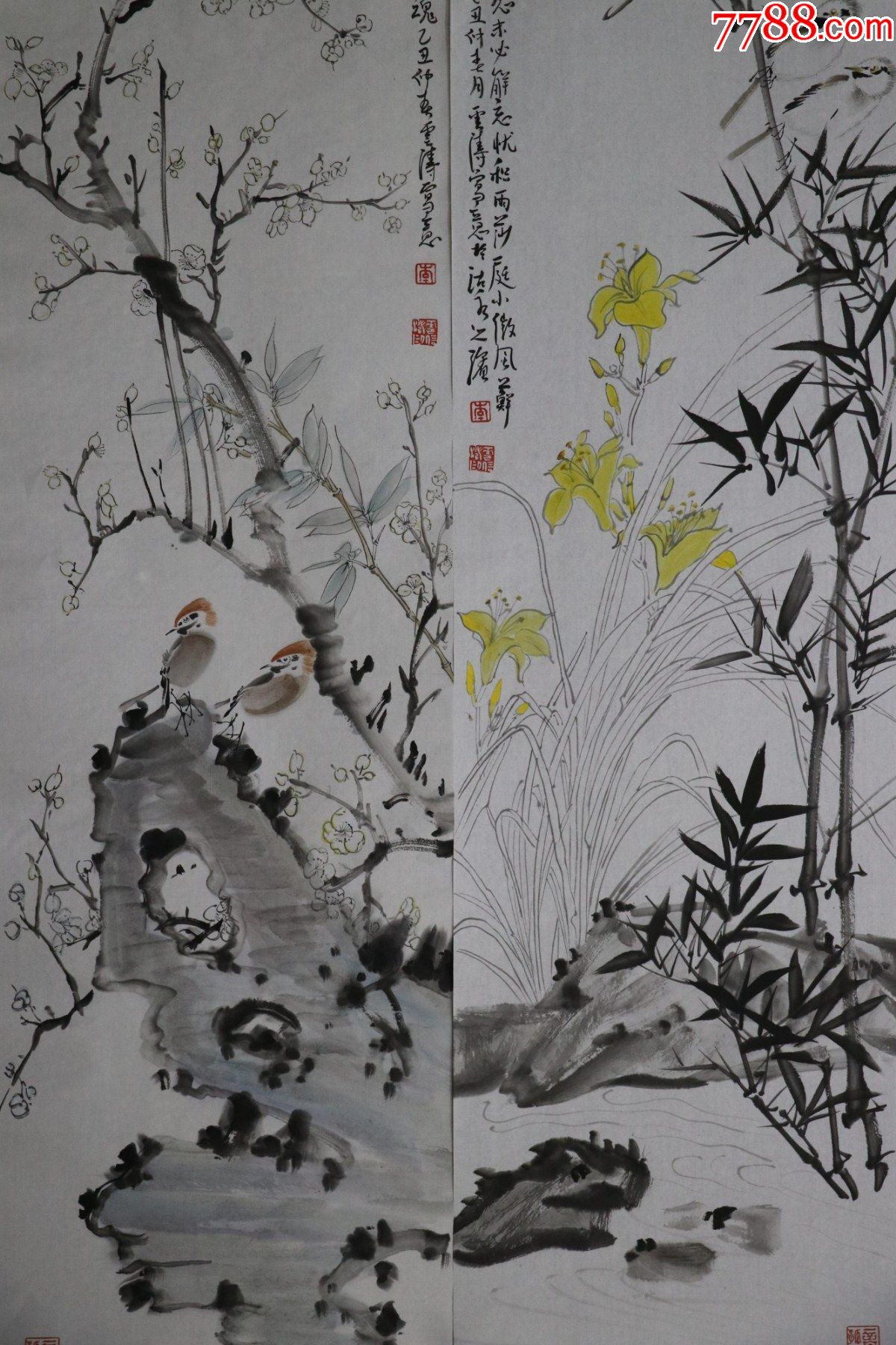 天津美术学院老师【李云涛】花鸟四条