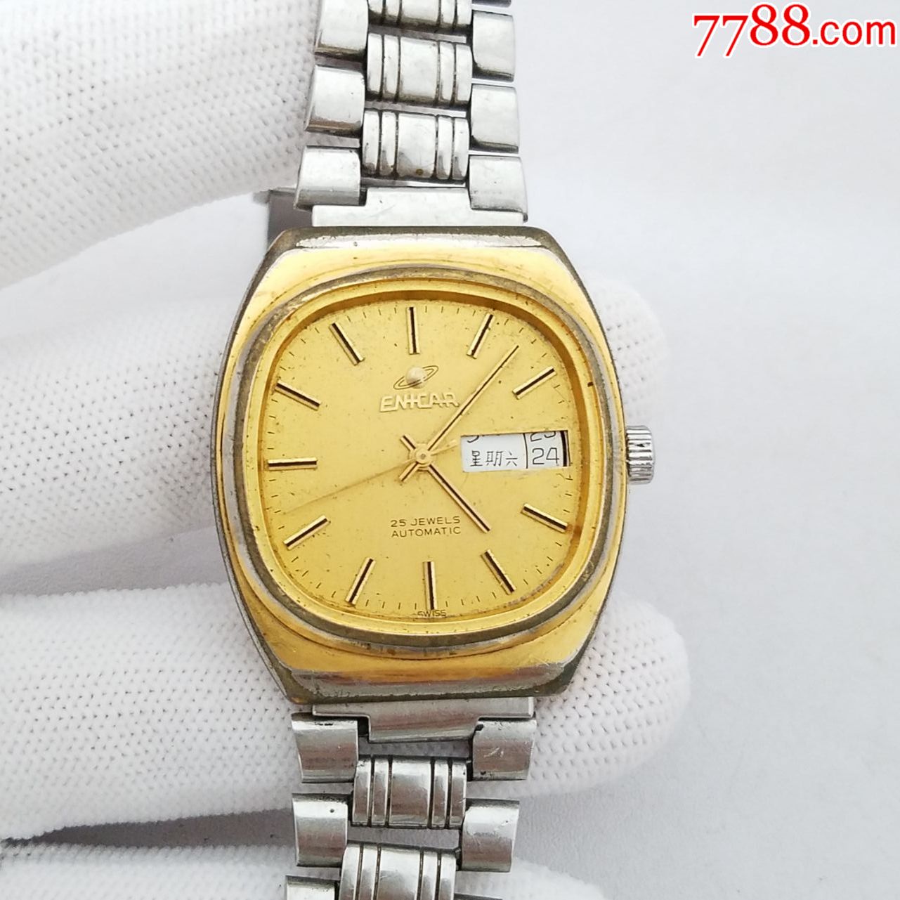 【带微调装置】瑞士英纳格自动机械男表【2168金机芯】【能走时】