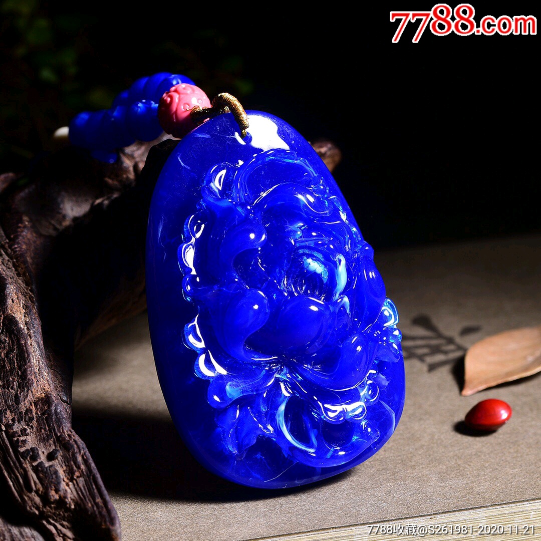 幻海洋蓝蜜花开富贵吊坠毛衣链男女款