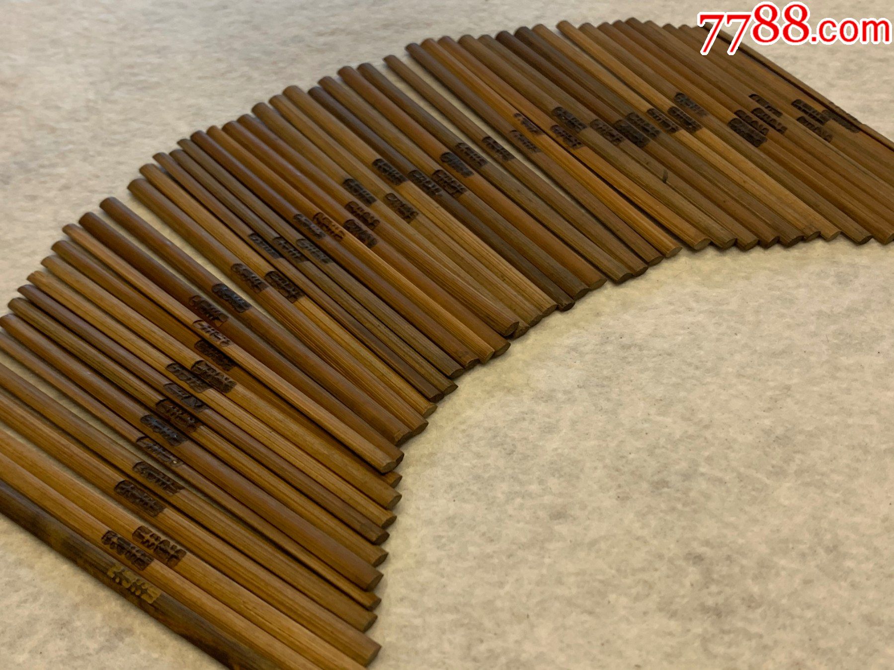 晚清民国:古徽州茶筹-毛竹代用币.竹筹码50根-茶文化