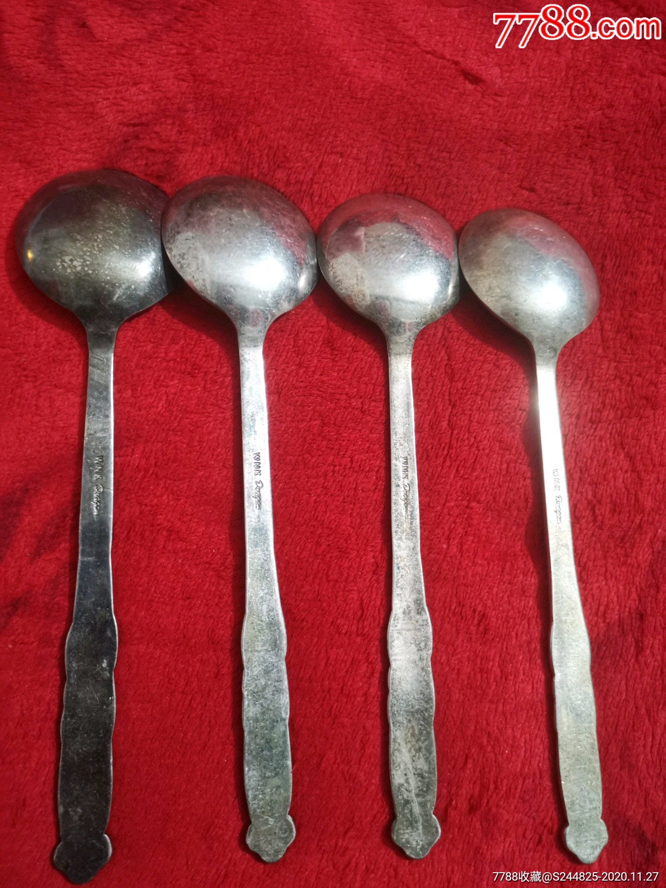 九把银勺子,银勺子背面带英文字母(wnk)