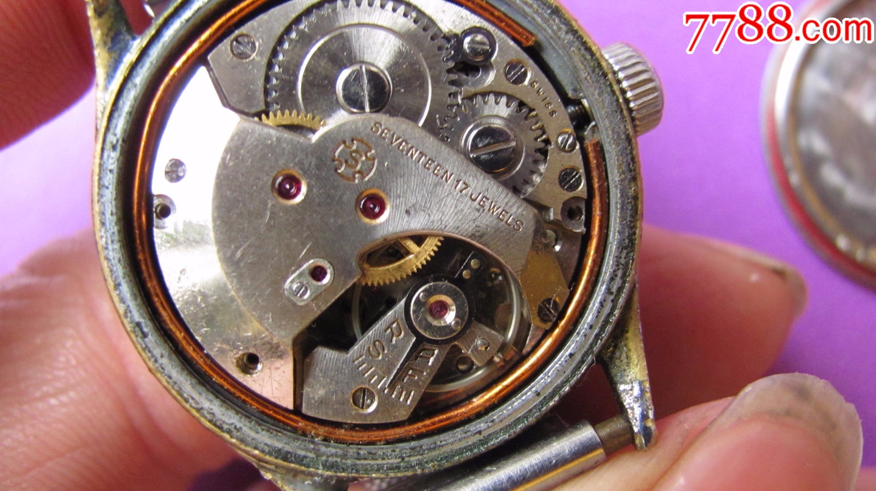 早期珍惜少见特殊机芯的瑞士古董机械表一个