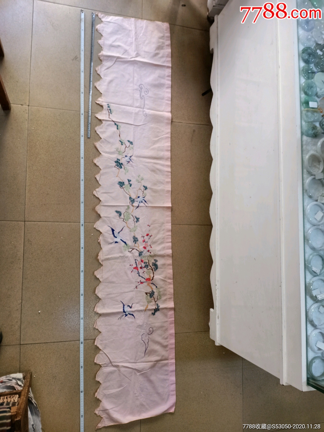 松鹤延年,刺绣,蚊帐帘