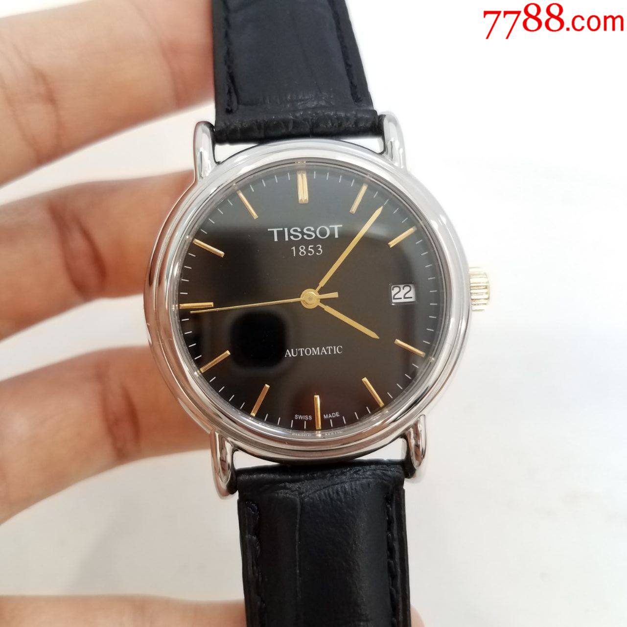 天梭自动机械男表【2824-2机芯,透明底盖】【高闪金针金刻度】-手表