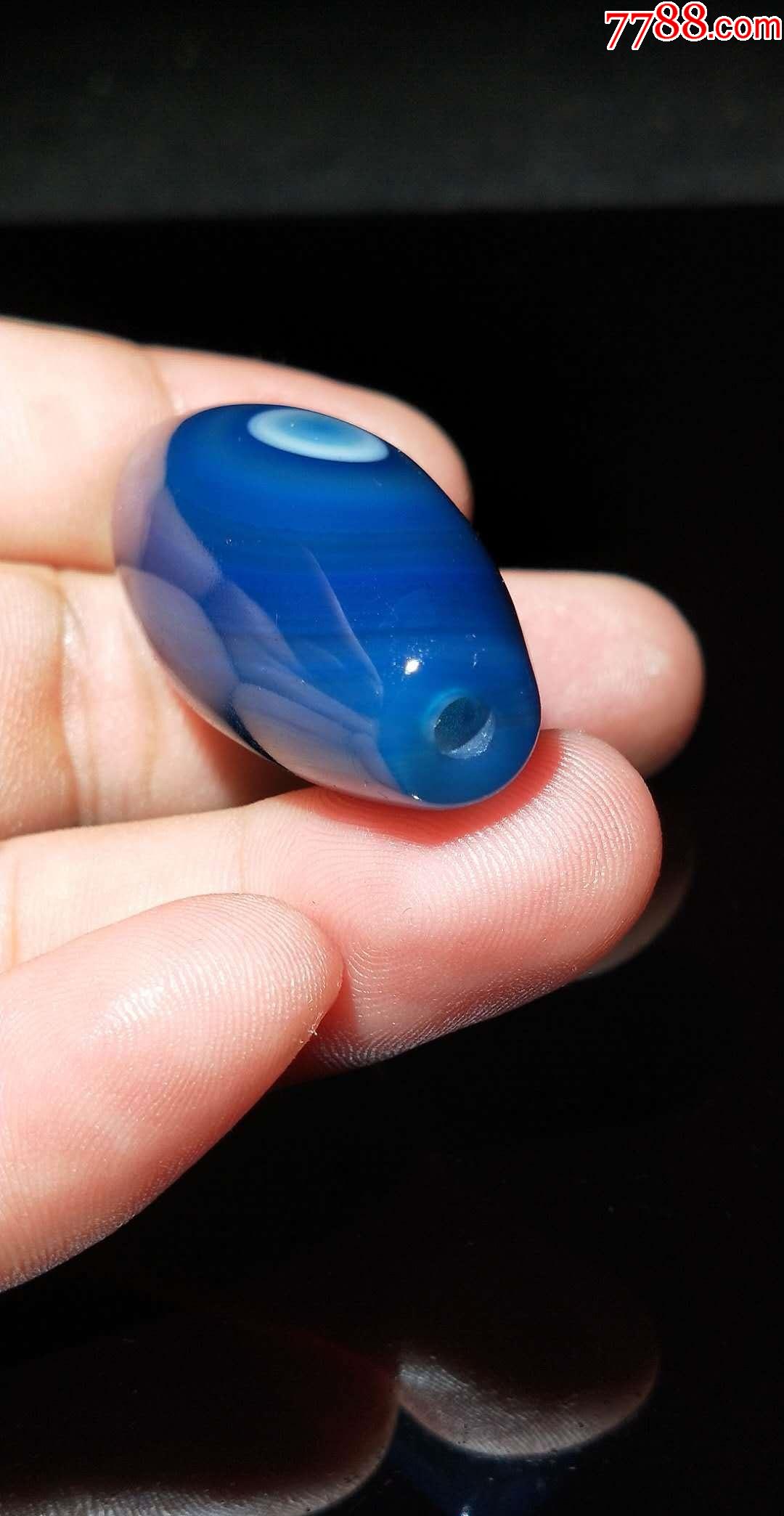 4237白芯蓝沁药师玛瑙天眼天珠勒子