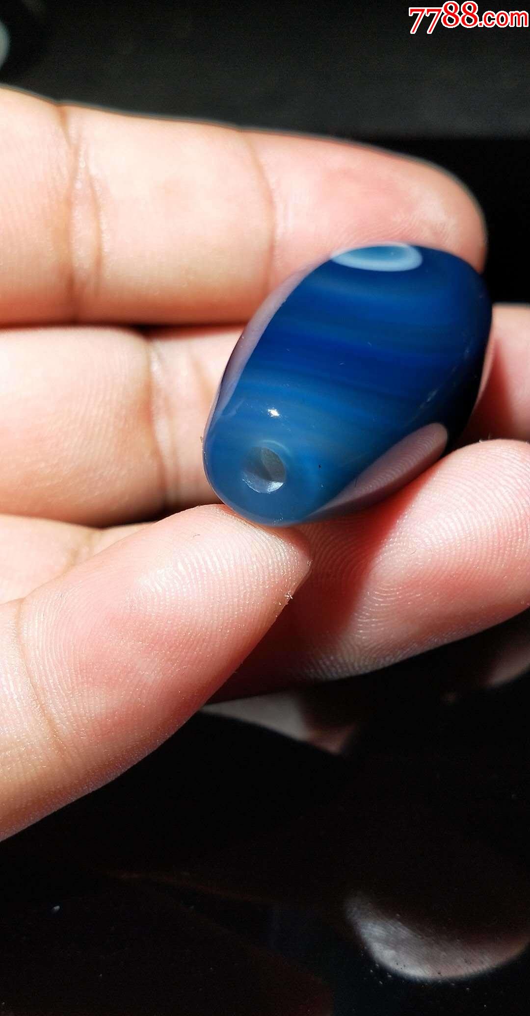 4237白芯蓝沁药师玛瑙天眼天珠勒子