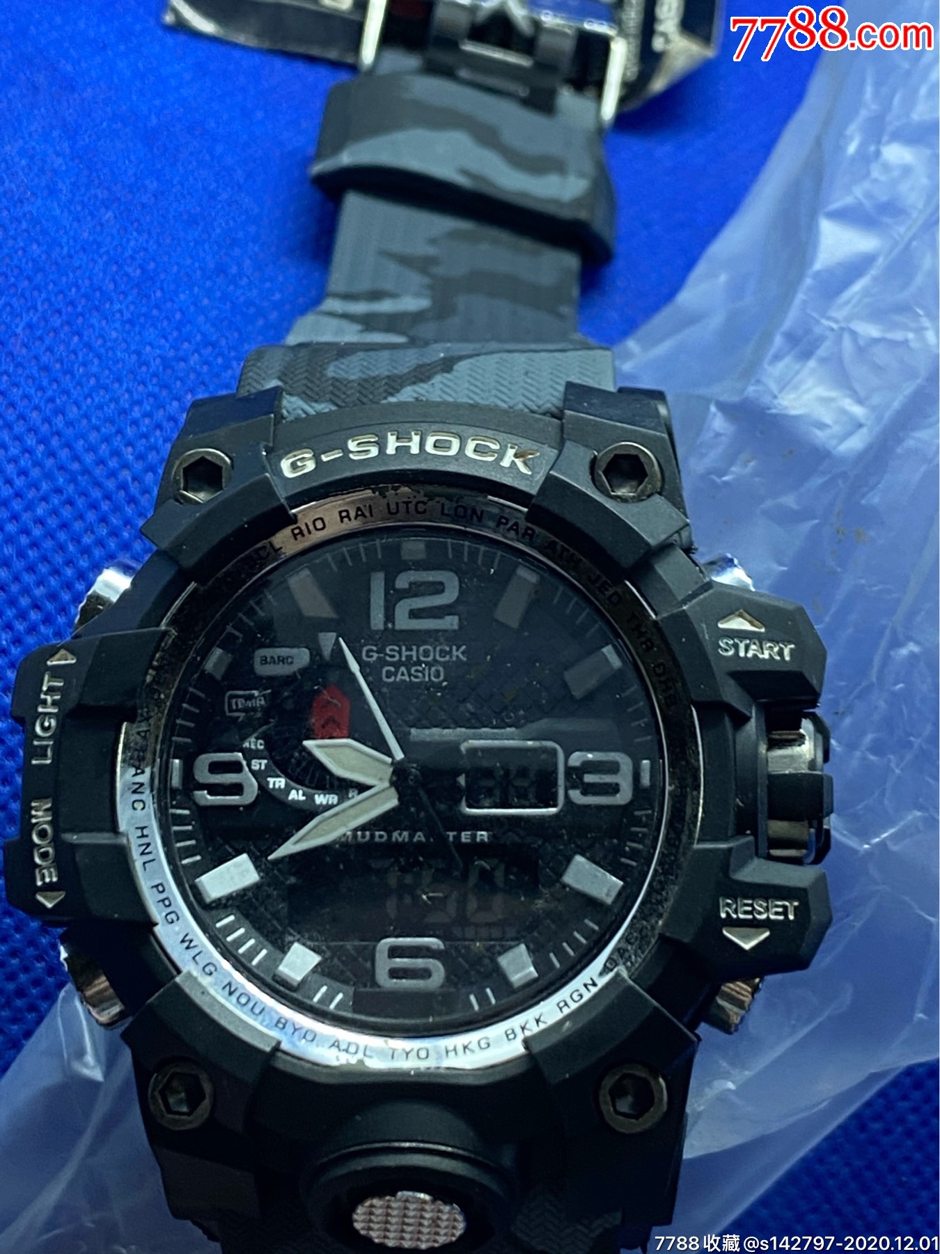 全新卡西欧g-shock双显计时石英表,表径连把头54mm,走时准确