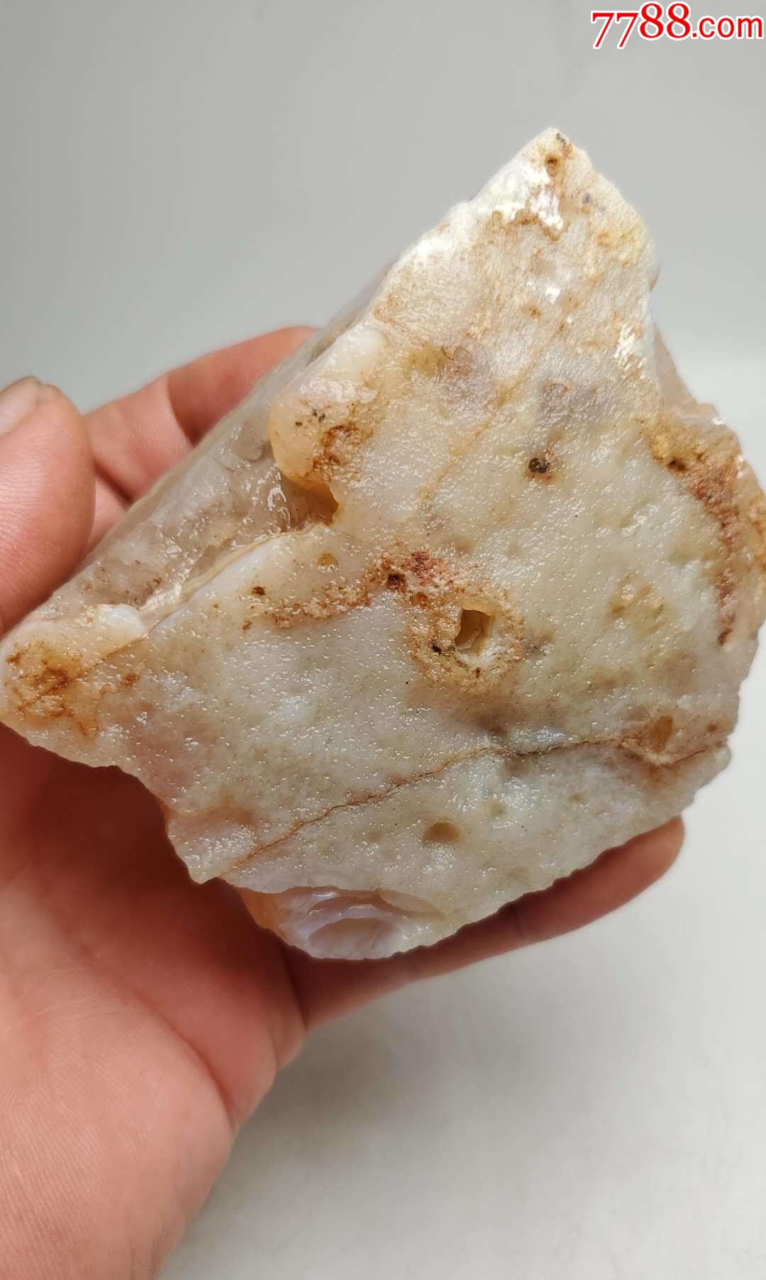 4324戈壁玛瑙水晶共生原石把件370克_其他玉石/玉器_第7张_7788画册网