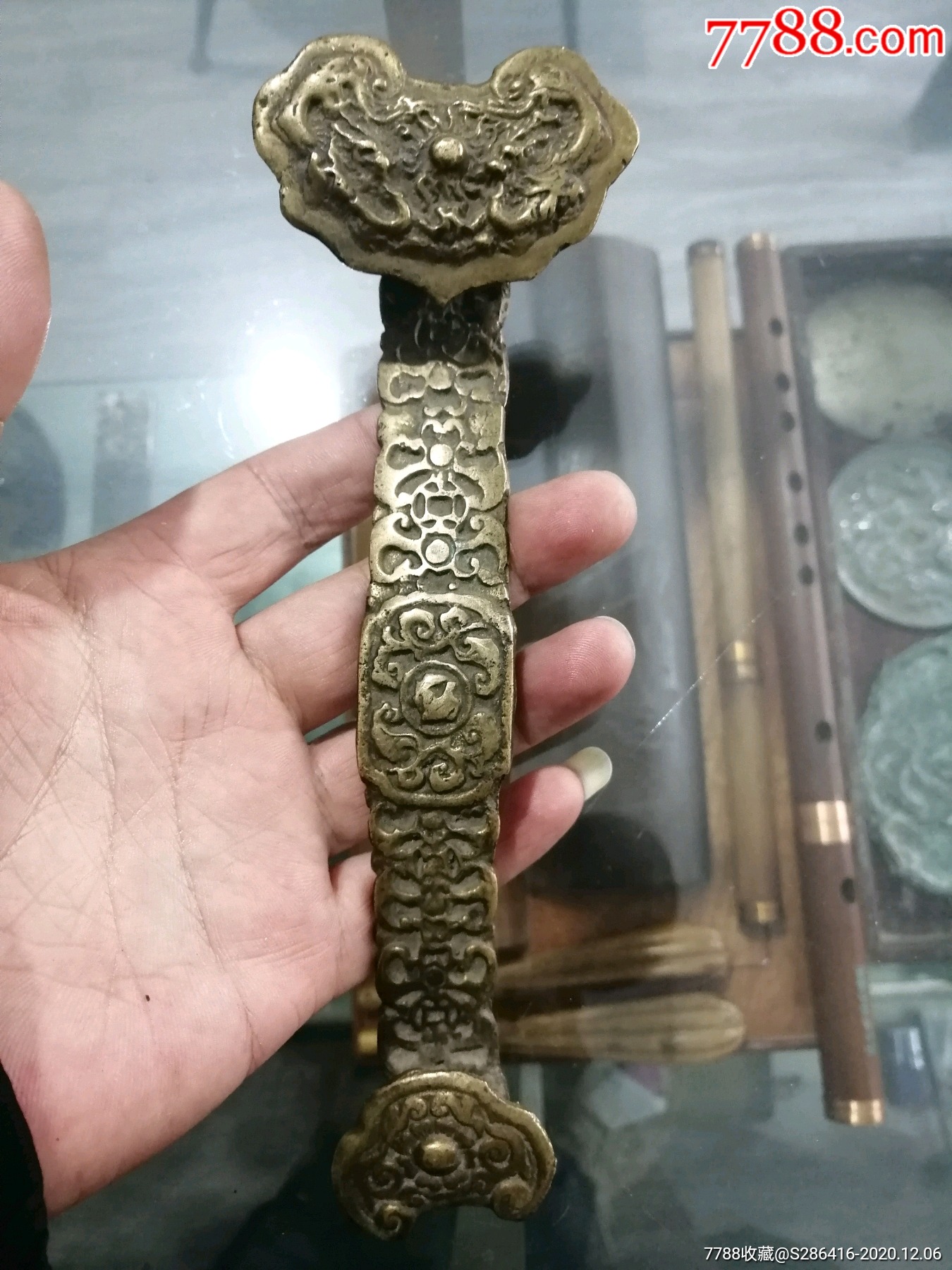 晚清民国铜如意摆件