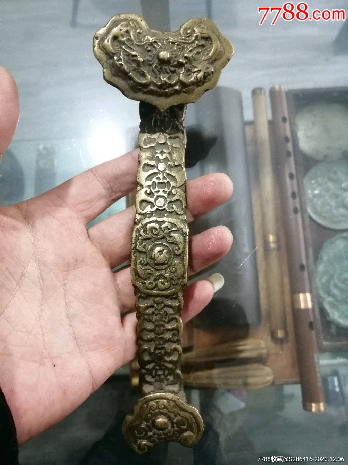 晚清民国铜如意摆件
