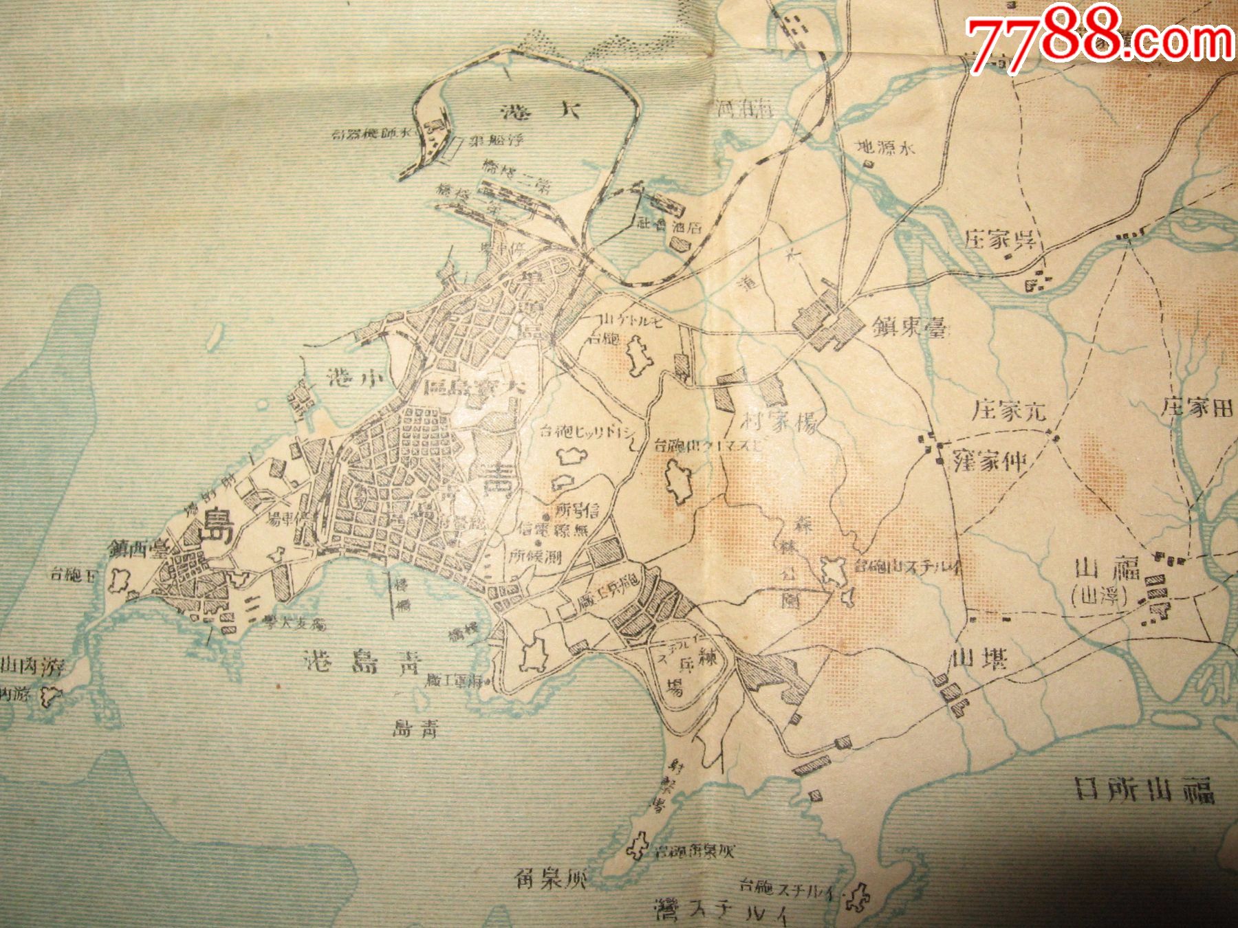 早期侵华地图1914年《胶州湾攻围战局详图》一次世界大战期间日本与
