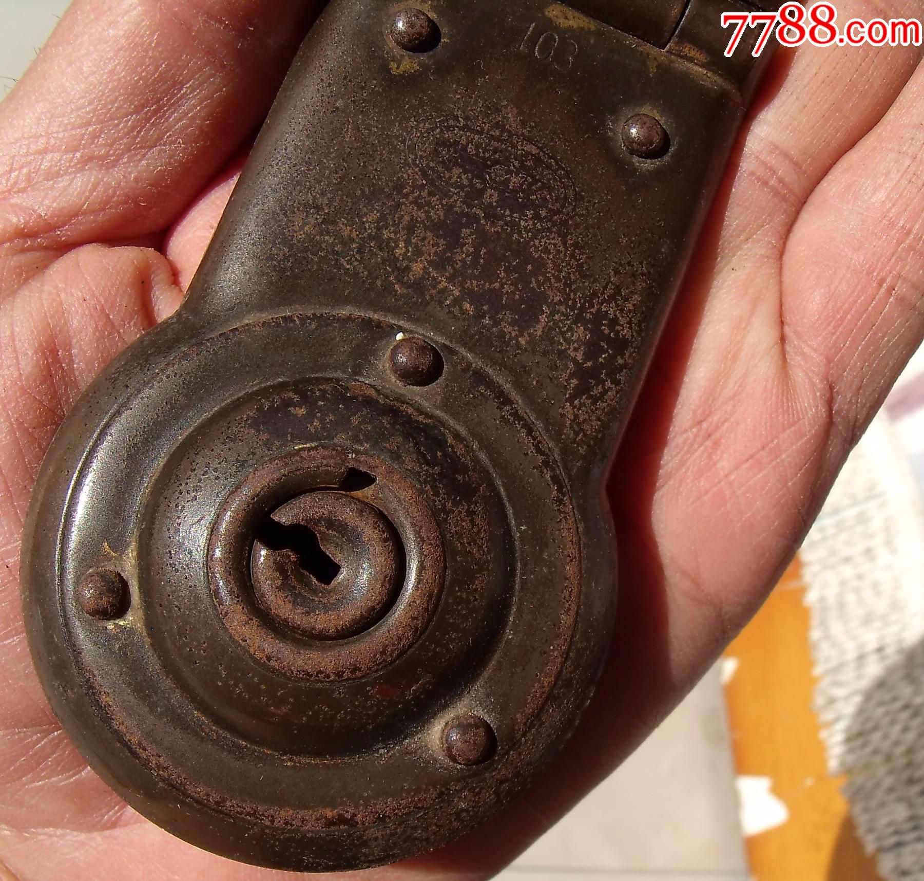 50,60年代铁镀铜箱柜锁(无钥匙,早期)