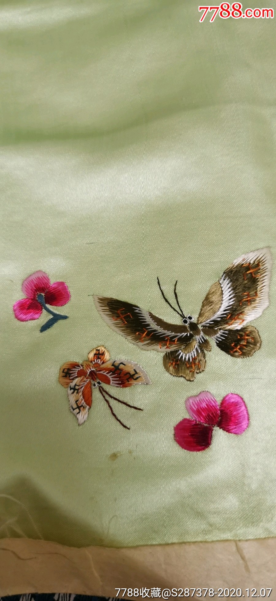 民国刺绣蝴蝶花_手帕/手绢_第3张_7788集卡网
