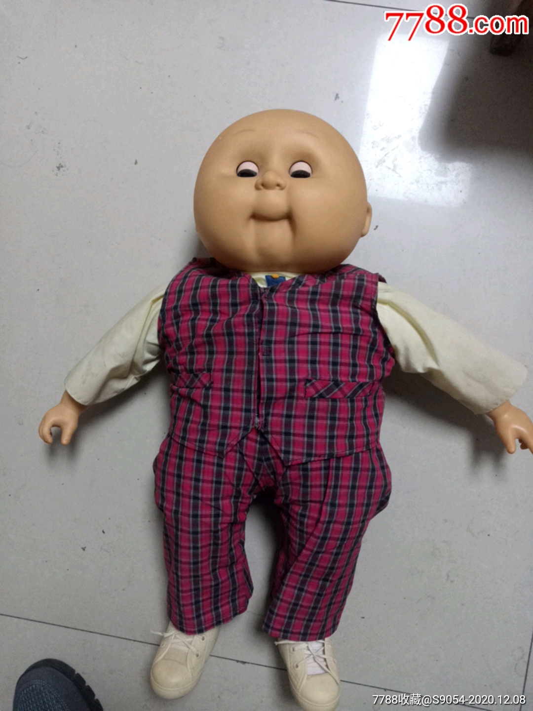硬塑料动眼大个娃娃光头-------二手旧货怀旧收藏影视道具
