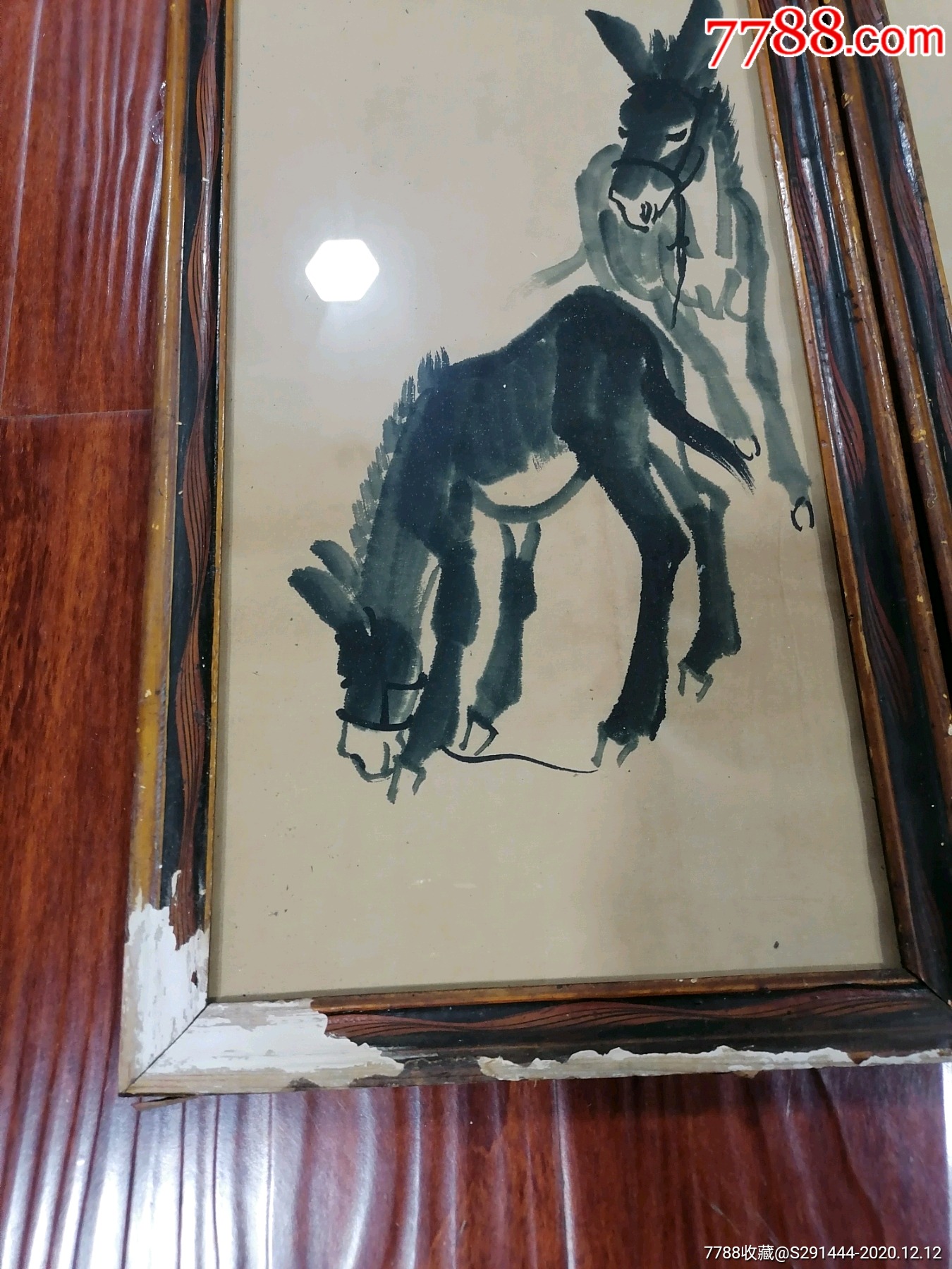 黄胄1973年驴镜框图片图片