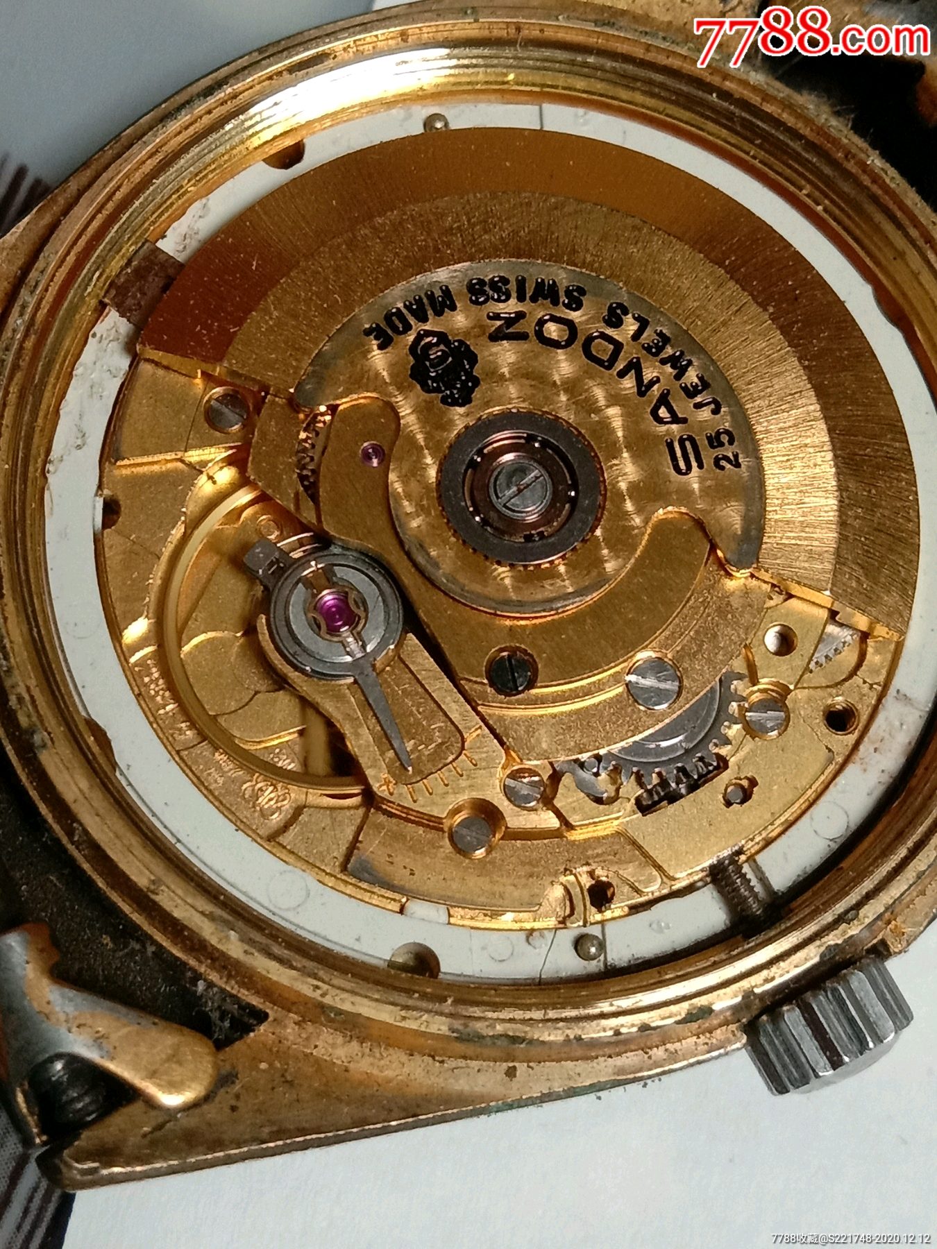 瑞士山度士男表2834-2机芯走时,表把后配不好用看图拍配件拍