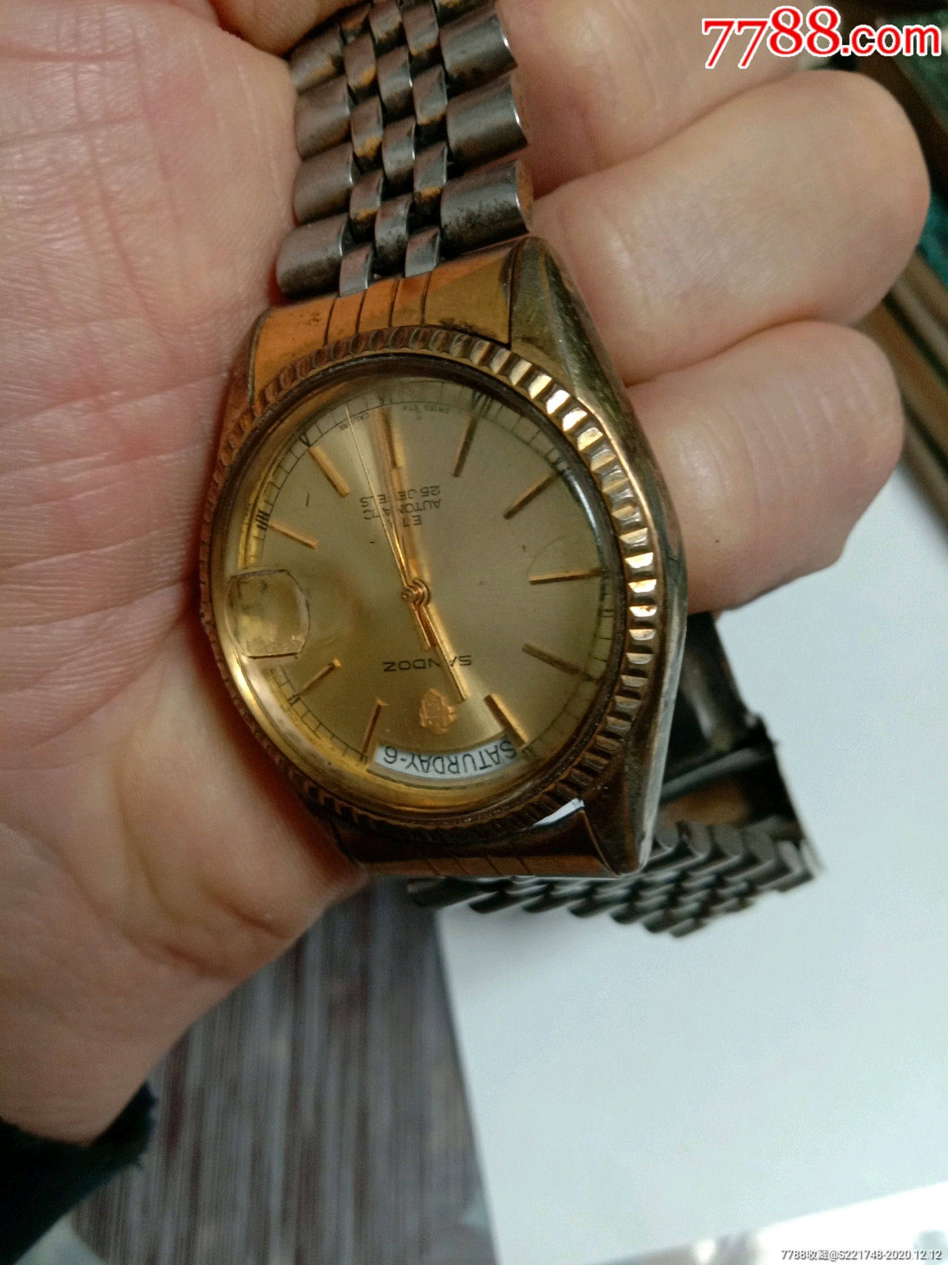 瑞士山度士男表2834-2机芯走时,表把后配不好用看图拍配件拍