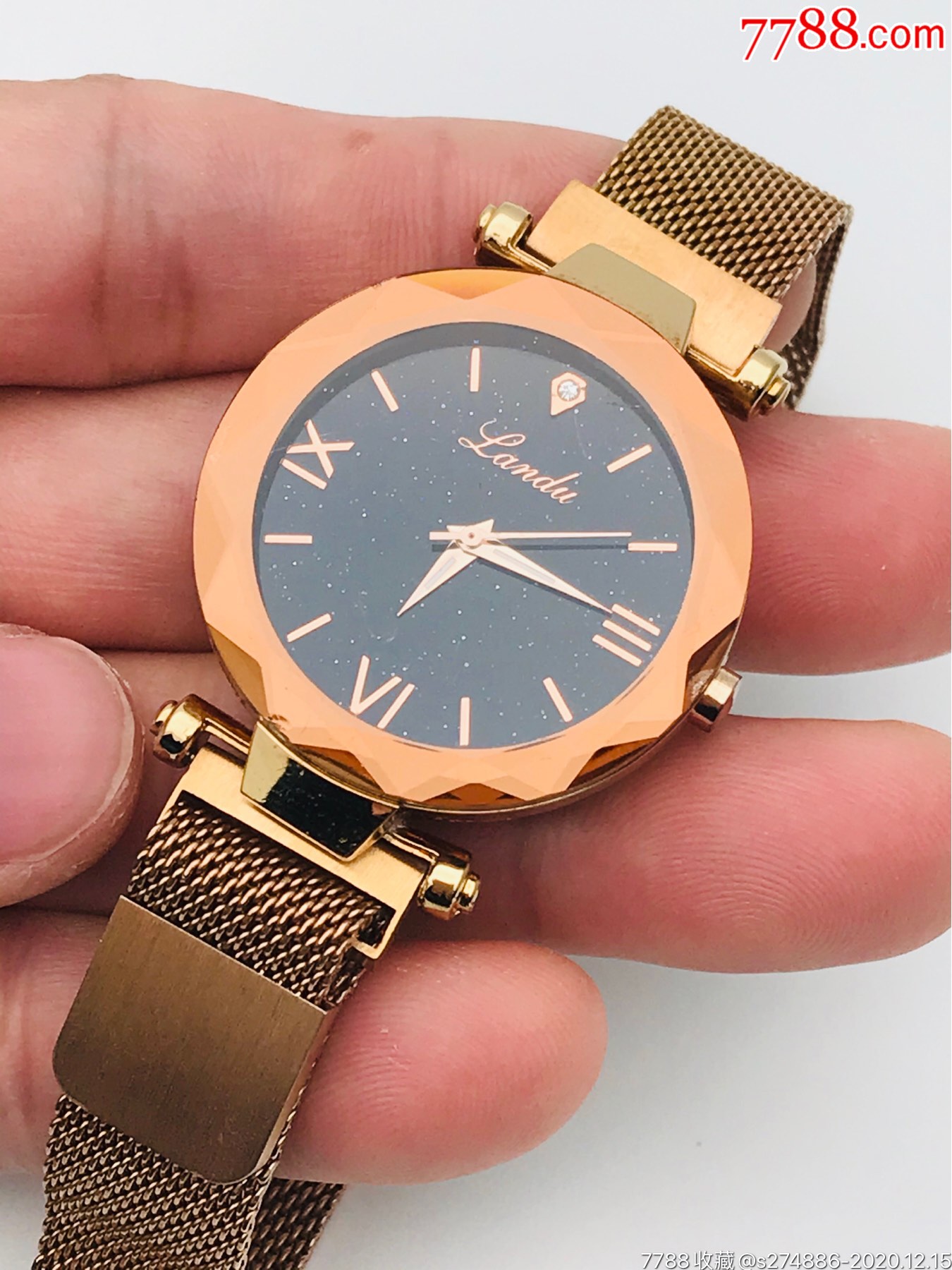 迪奥星空石英女表(切割花形镜面,玫瑰金磁力表带)-手表/腕表-7788