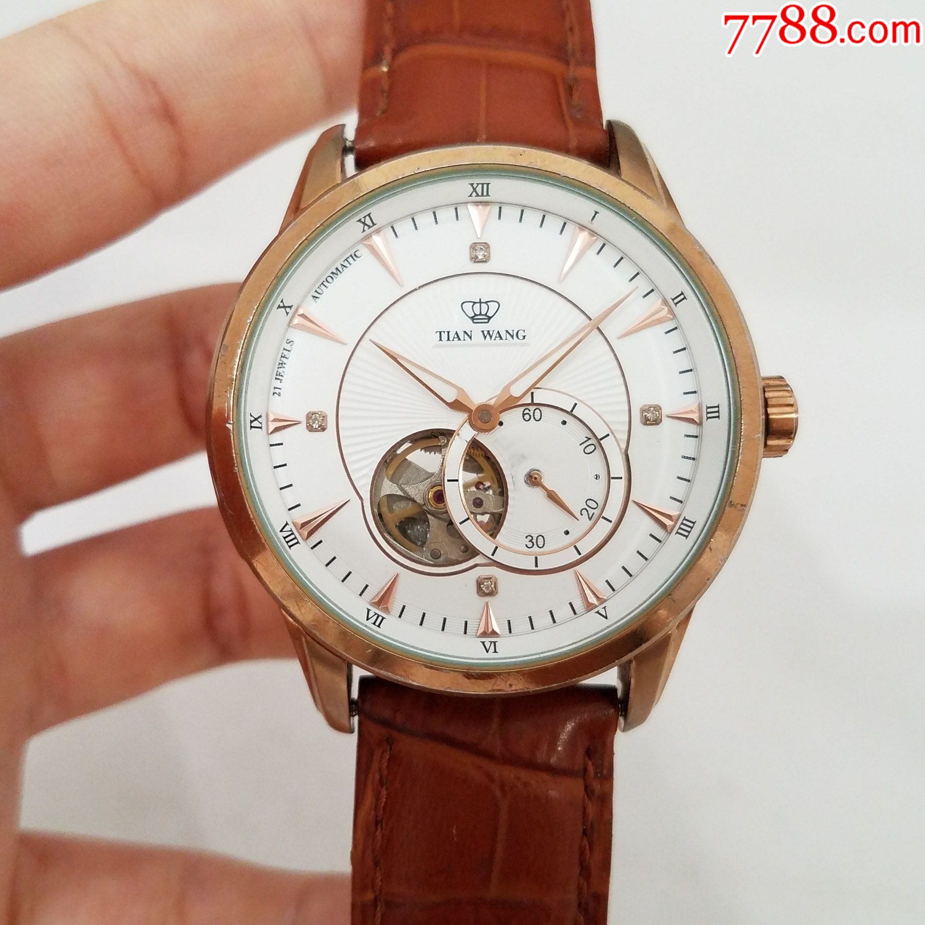 【搭载西铁城精磨机芯,透底设计】天王自动机械男表【镂空表款】