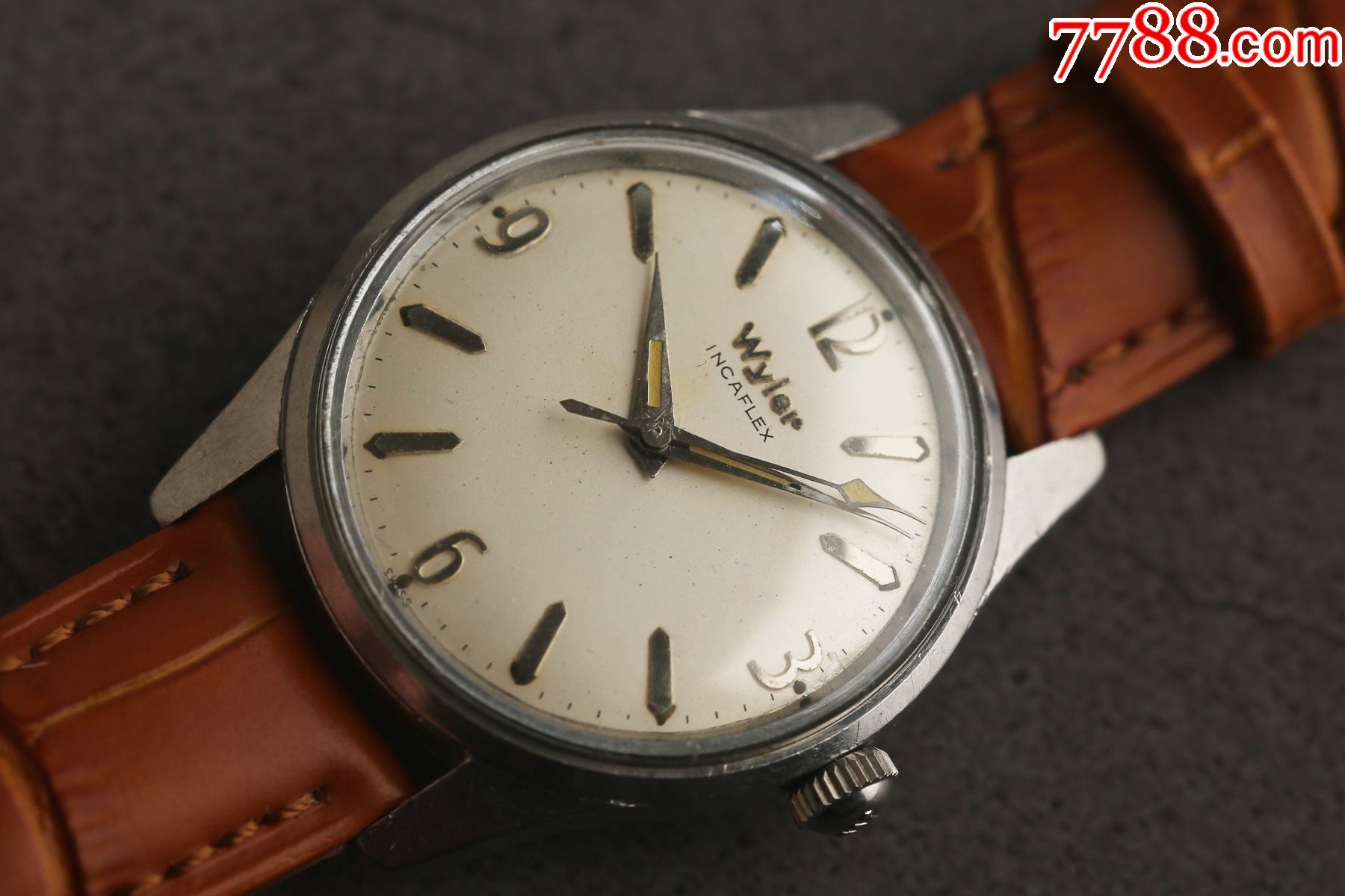 瑞士小众收藏品wyler威勒古董表盾花式大刻度机芯价起拍捡漏拍卖-手表