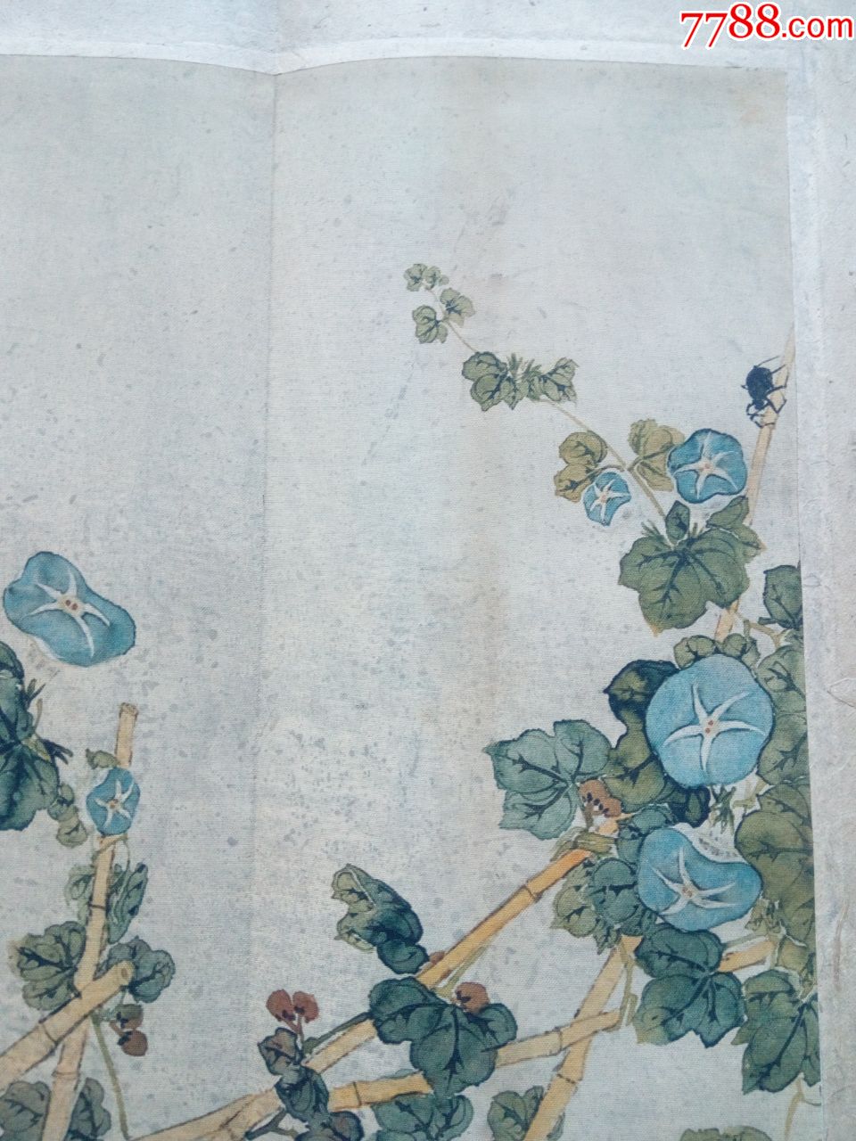 清代画家居巢国画精品印刷品绢布写意工笔花鸟画(居巢居廉兄弟,开岭南