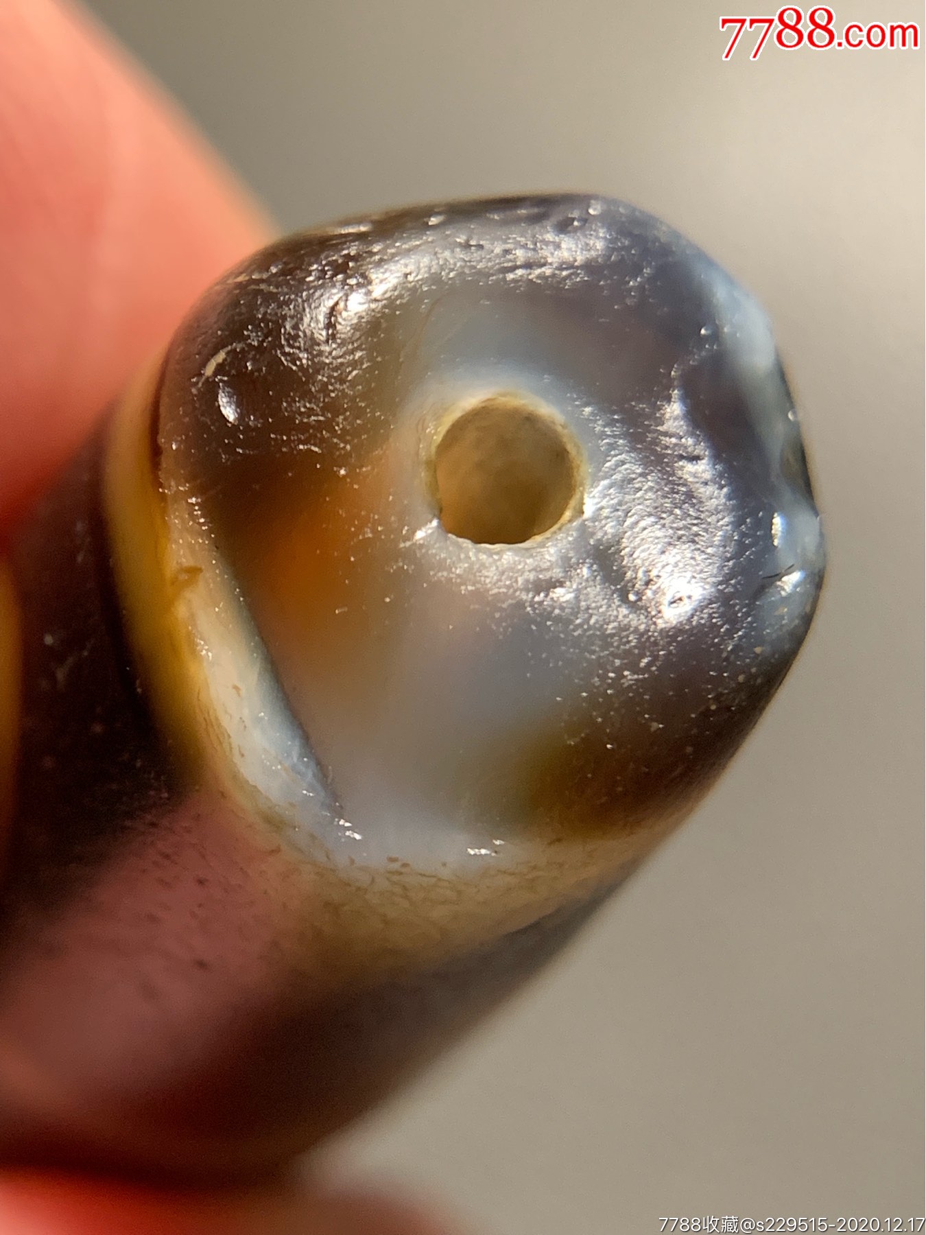 藏传水纹断天珠38.5*13毫米