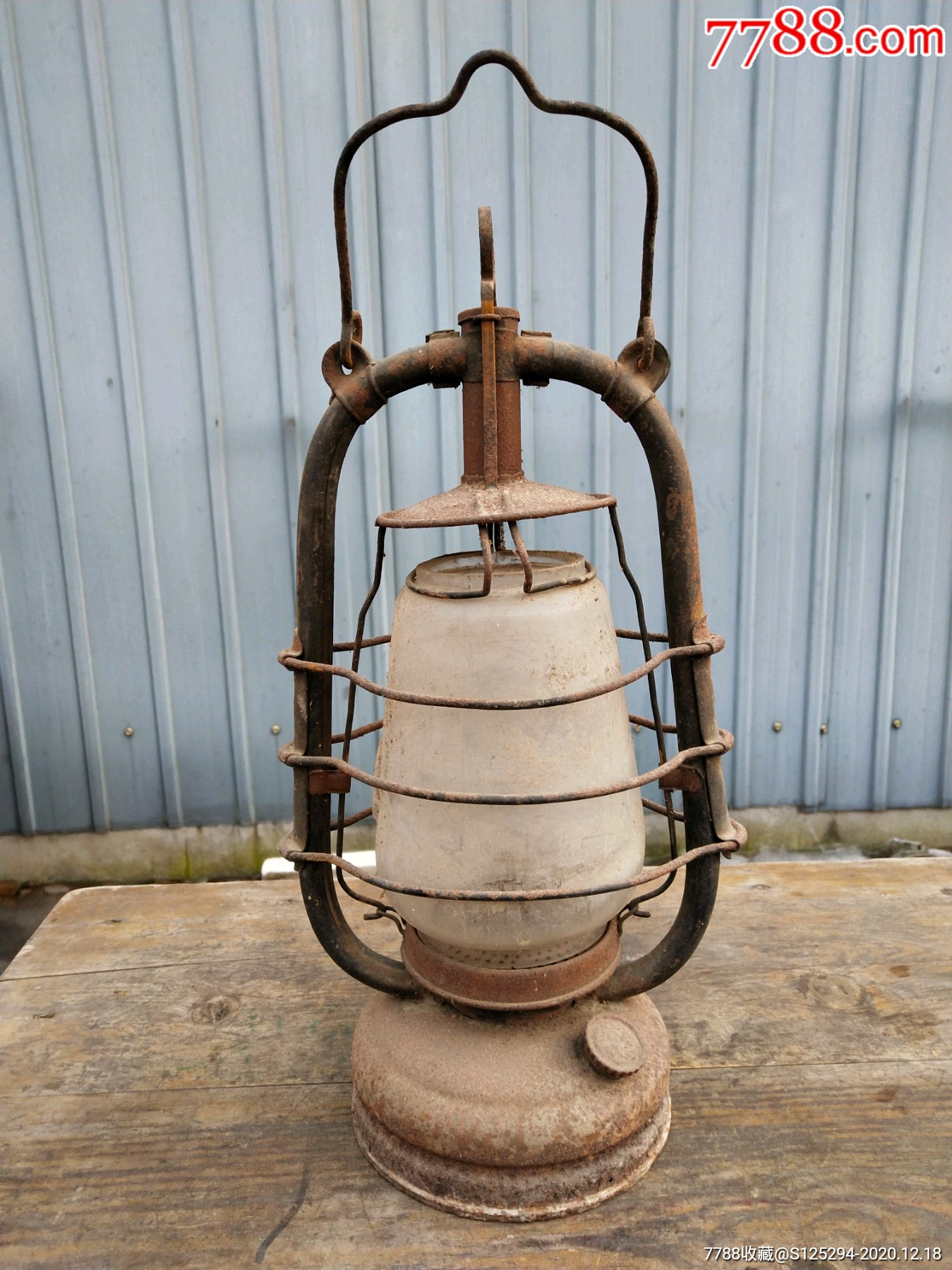 形制非常少见的清代老马灯,带原装琉璃灯罩.可进博物馆的老古董!