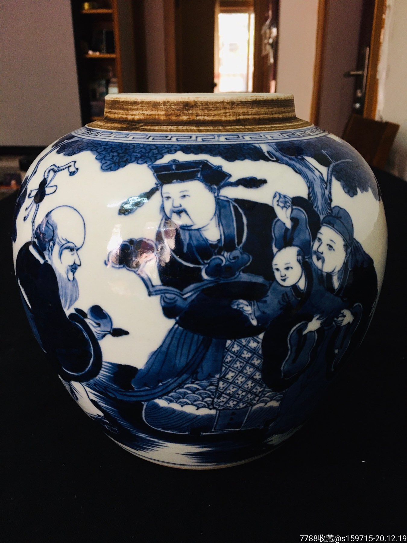 清代景德镇窑福禄寿人物纹青花罐_青花瓷_第1张_7788瓷器