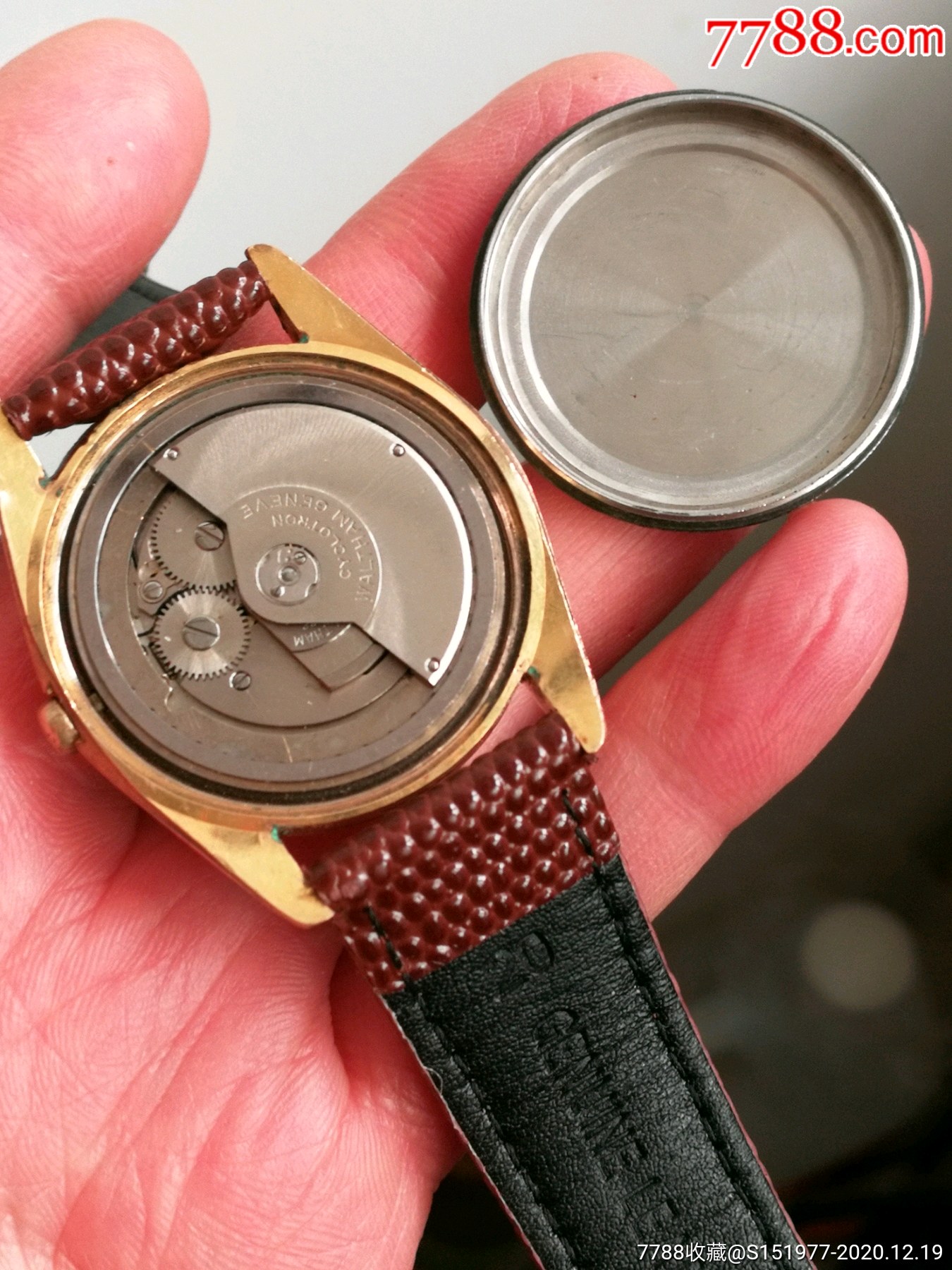 华生100钻古董包金自动男表