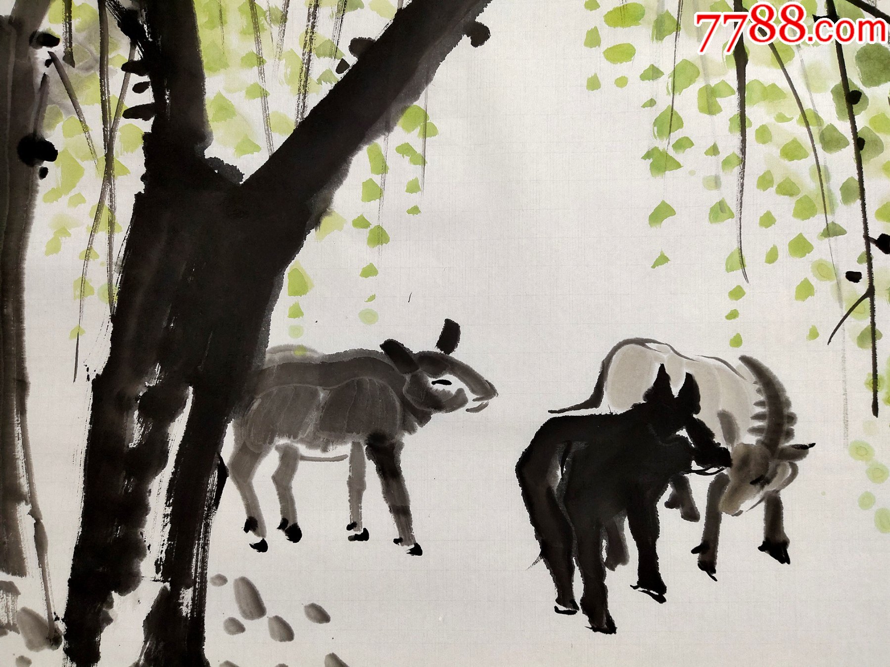 现代书画研究会会长浙江画院特聘画师林曦明春牛图