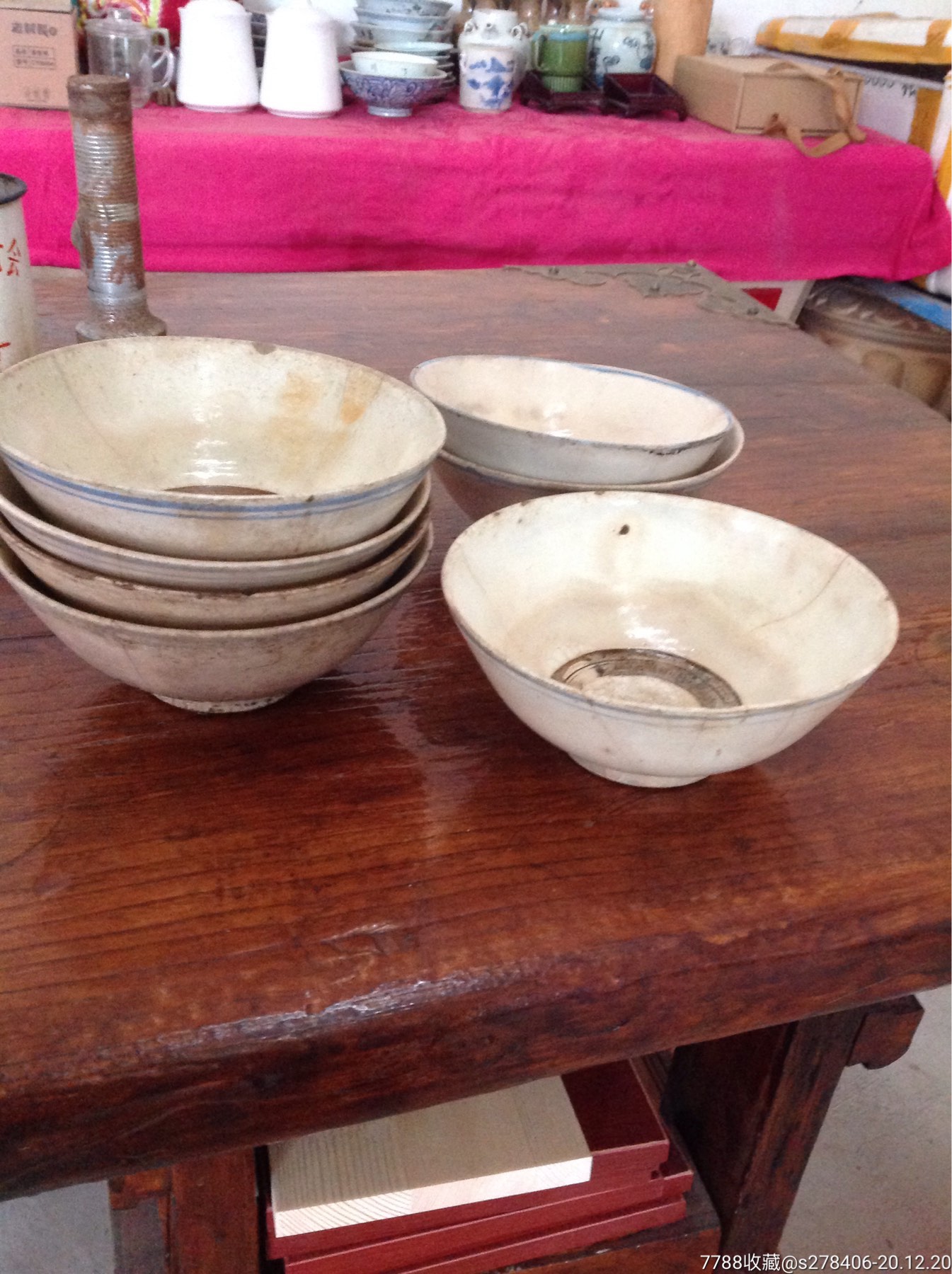 民国青花白瓷大碗几个