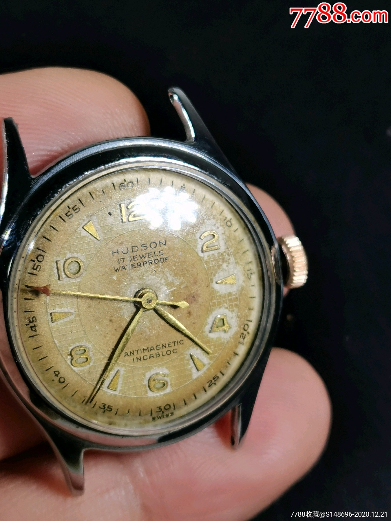 50年代原装进口瑞士hudson手动机械表-手表/腕表-7788漆器收藏